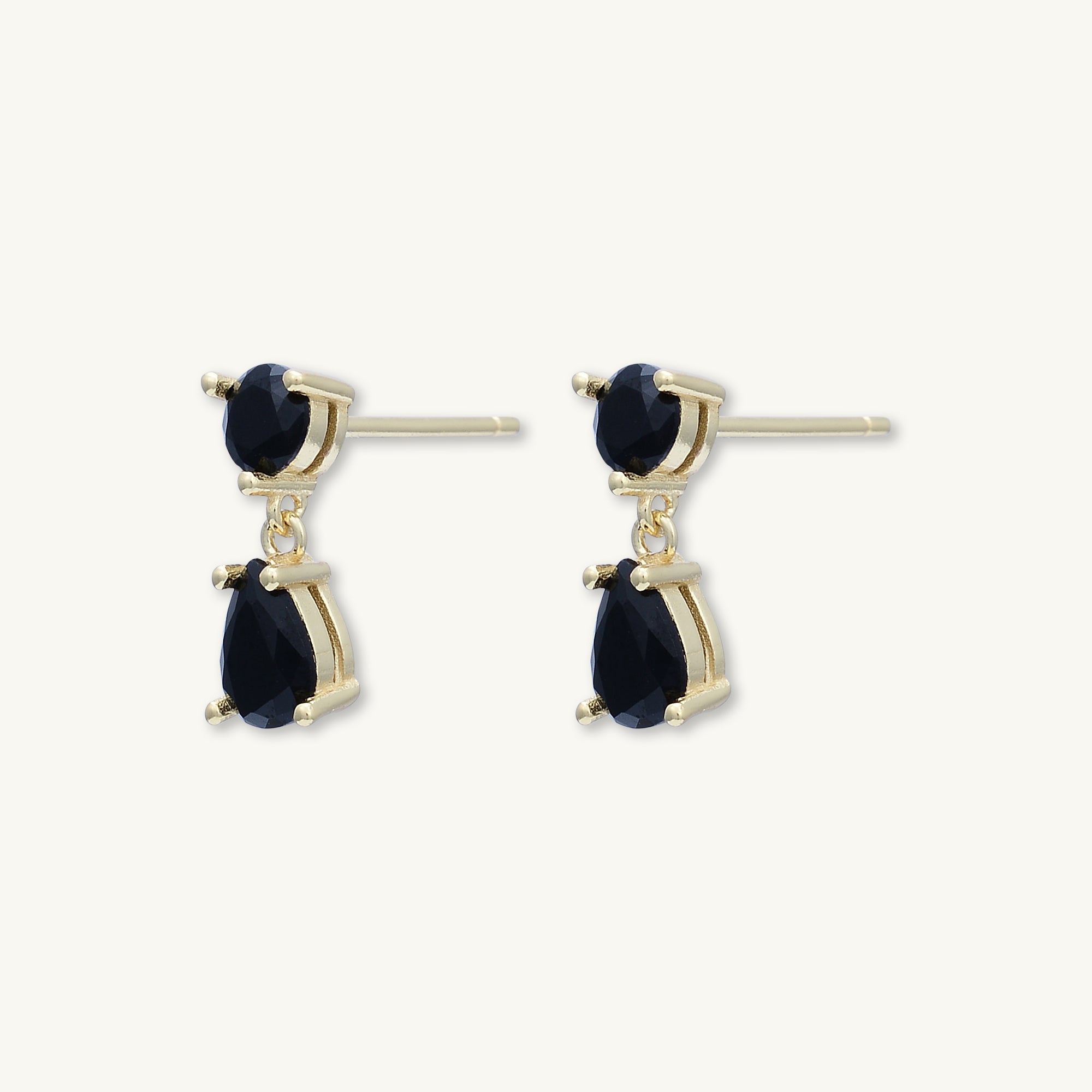 Black Teardrop Sapphire Earrings