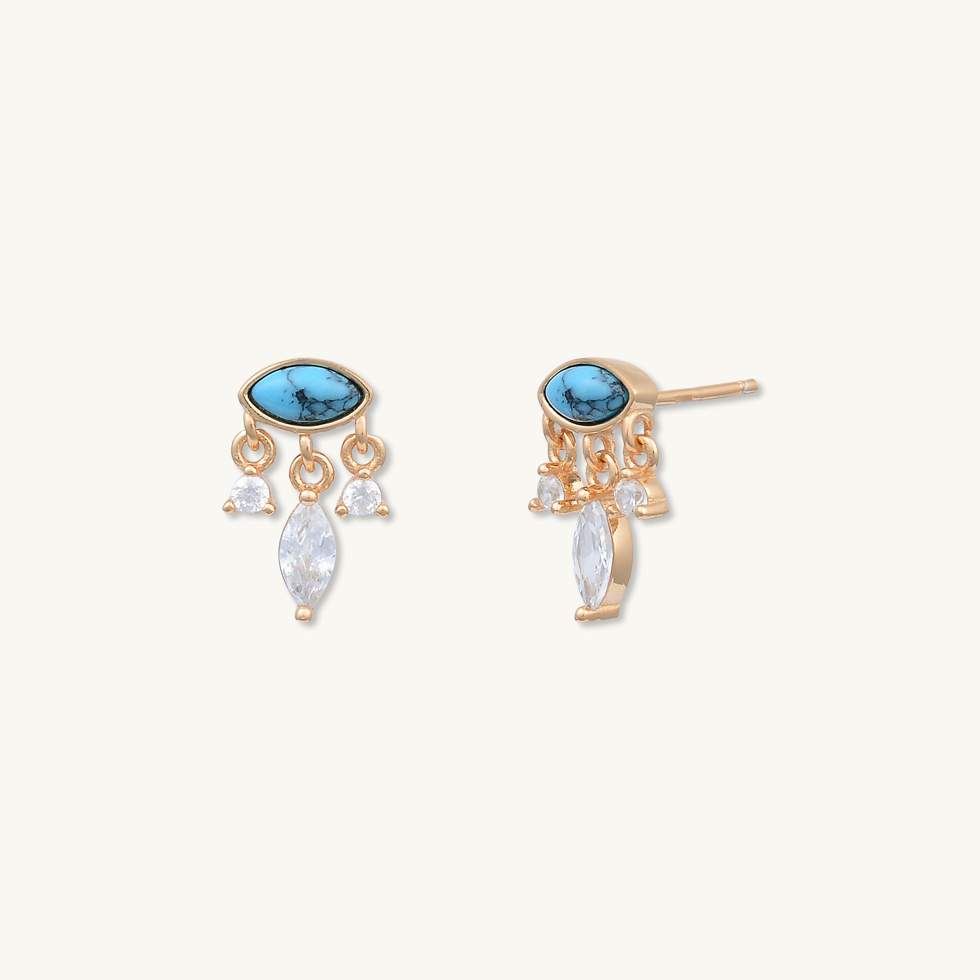 Evil Eye Turquoise Stud Earrings