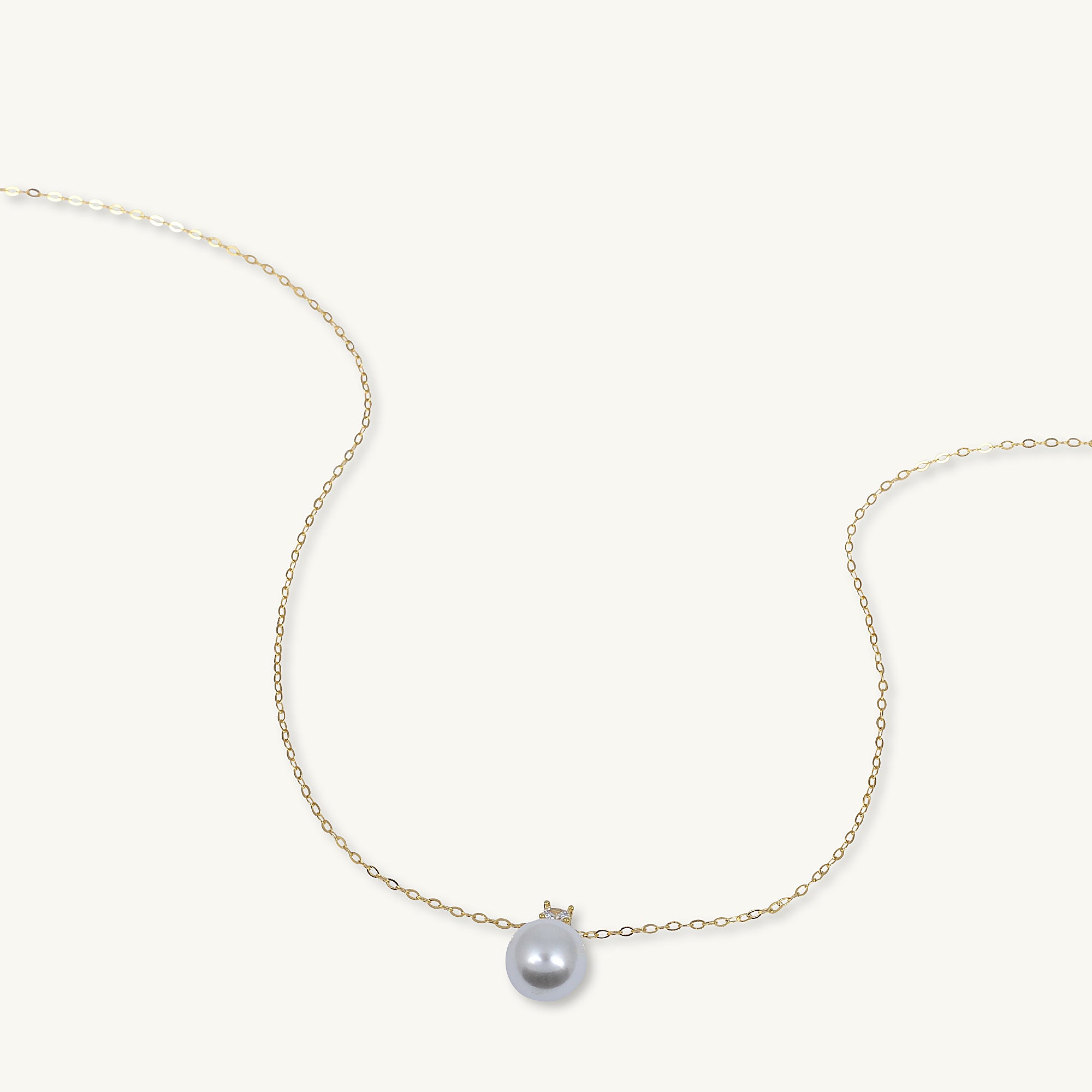 Pearl Solitaire Moissanite Necklace