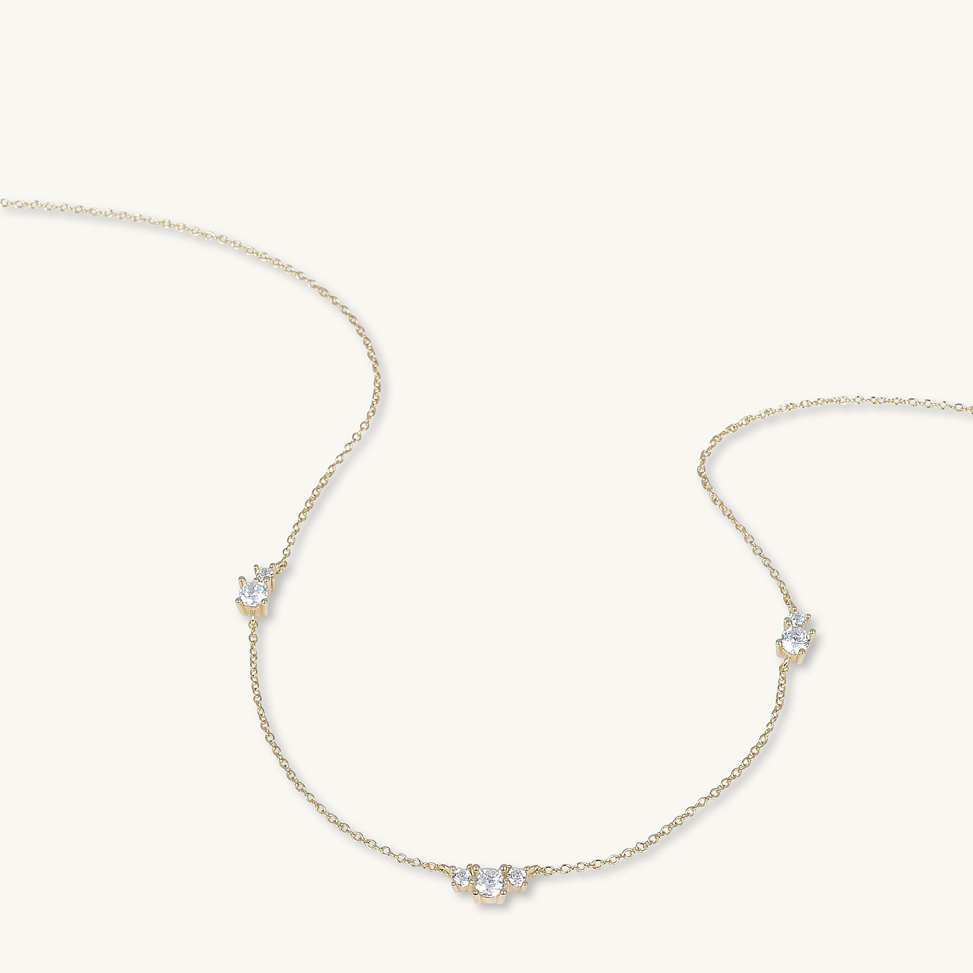 Trio Sapphire Station Chain Necklace