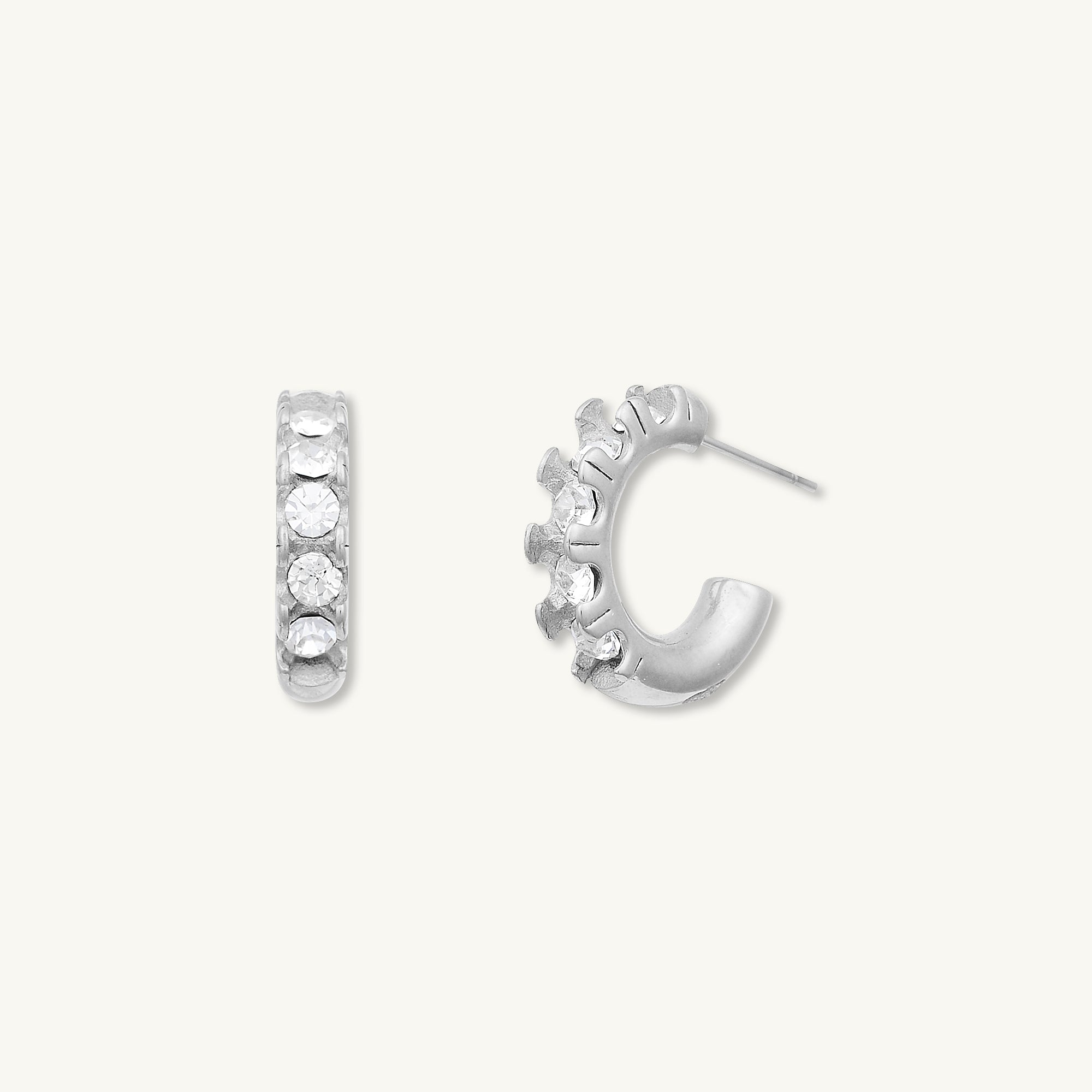 Gracie Zirconia Huggie Earrings