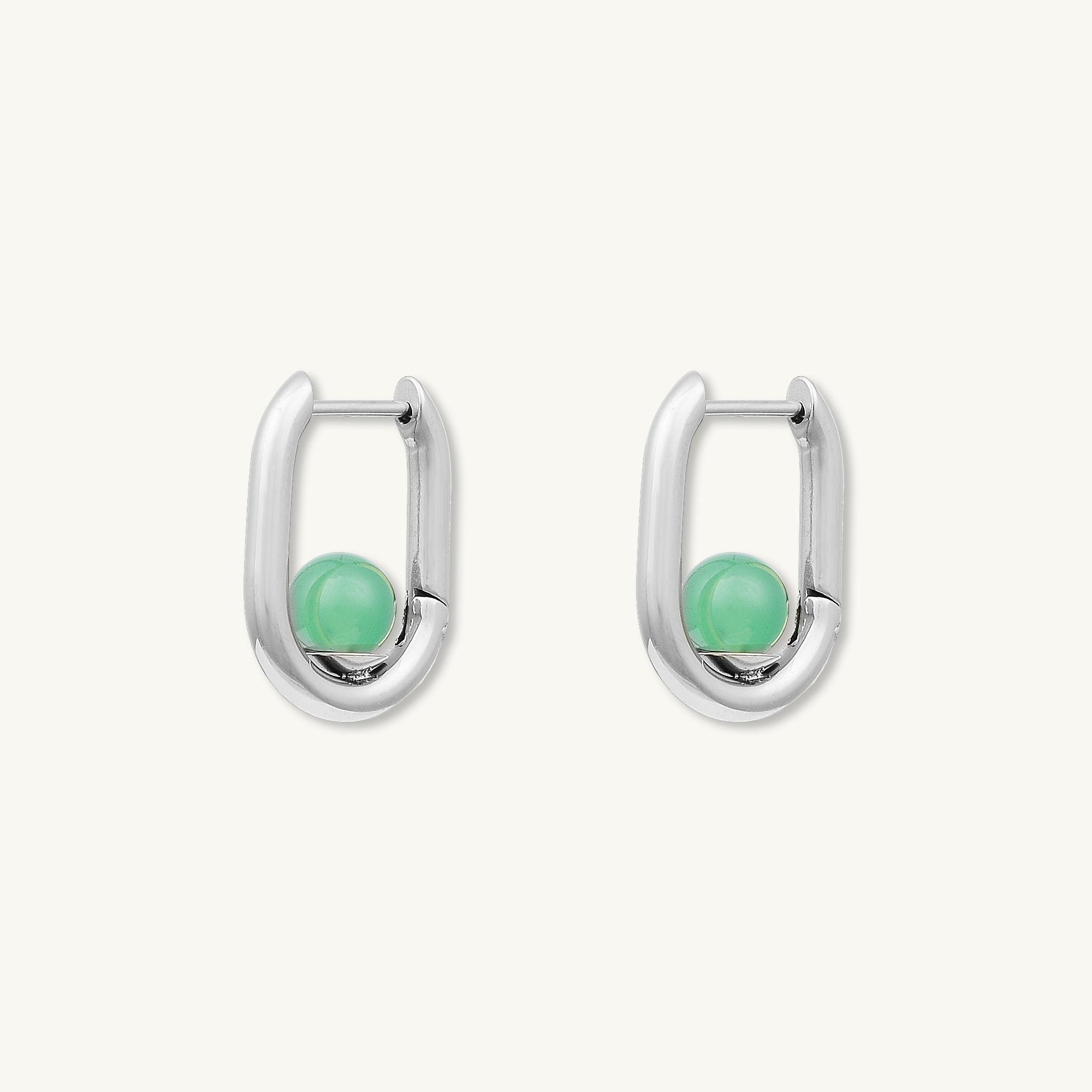 Jade Huggie Hoop Earrings