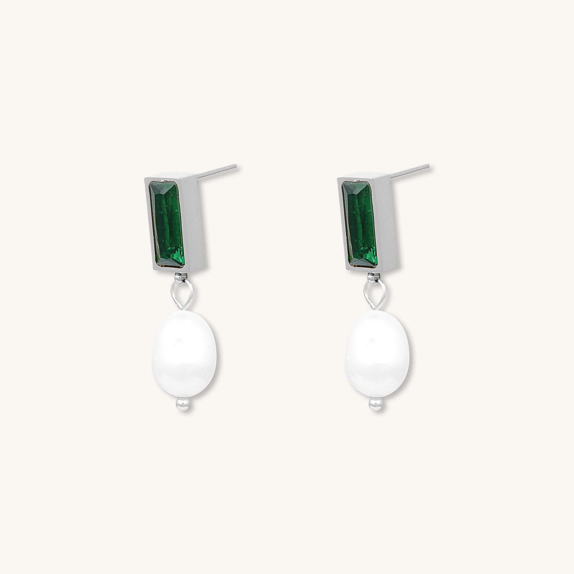 Lydia Emerald Pearl Earrings