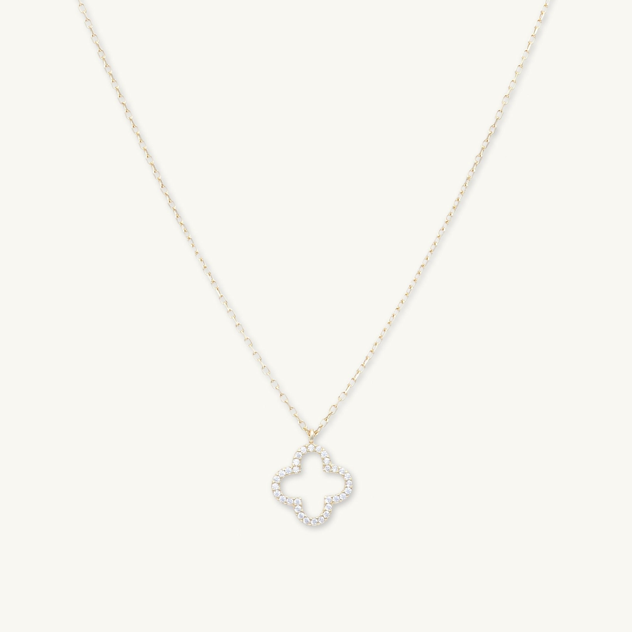 Open Clover Sapphire Chain Necklace