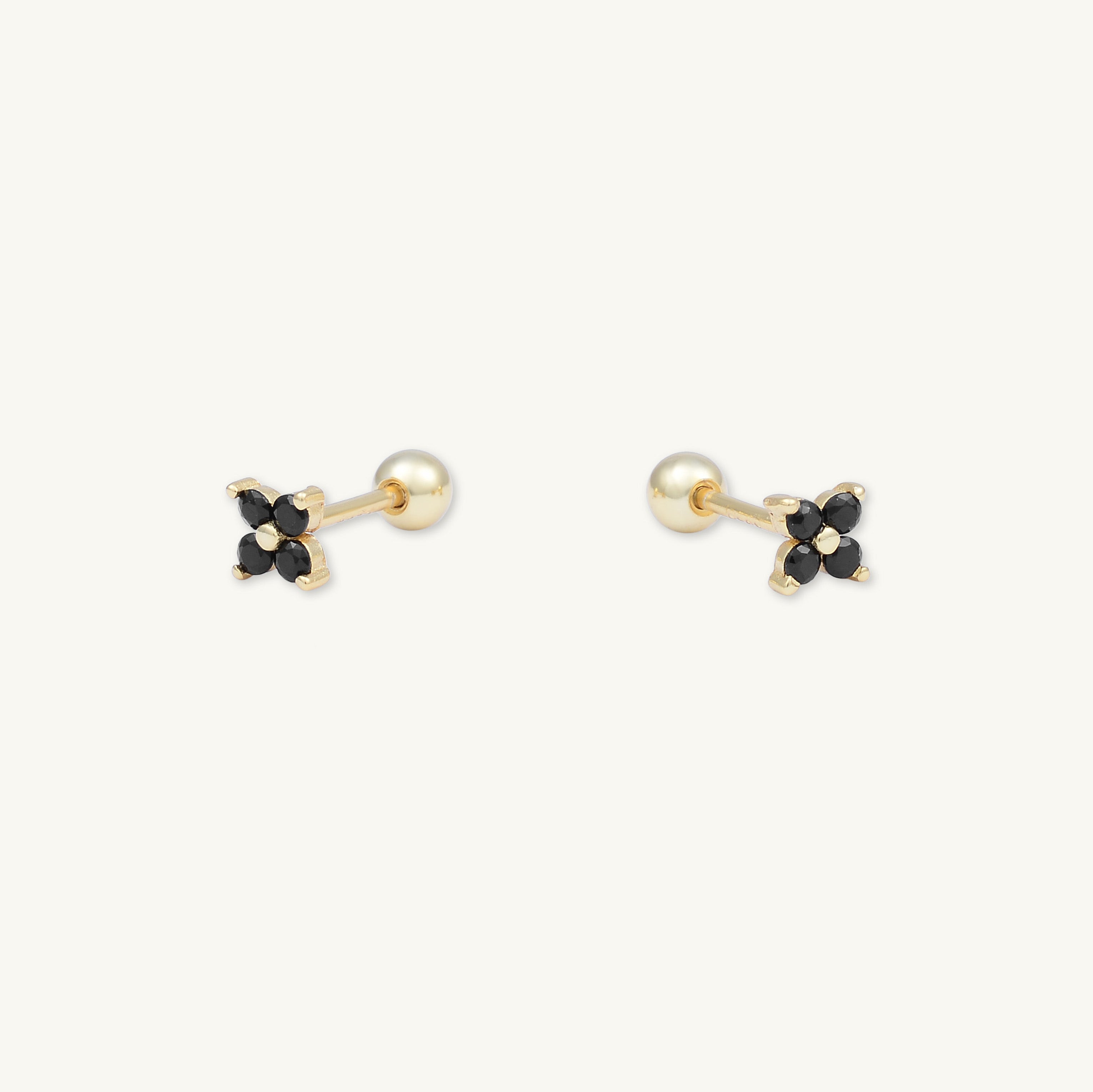 Black Clover Sapphire Barbell Cartilage Earrings