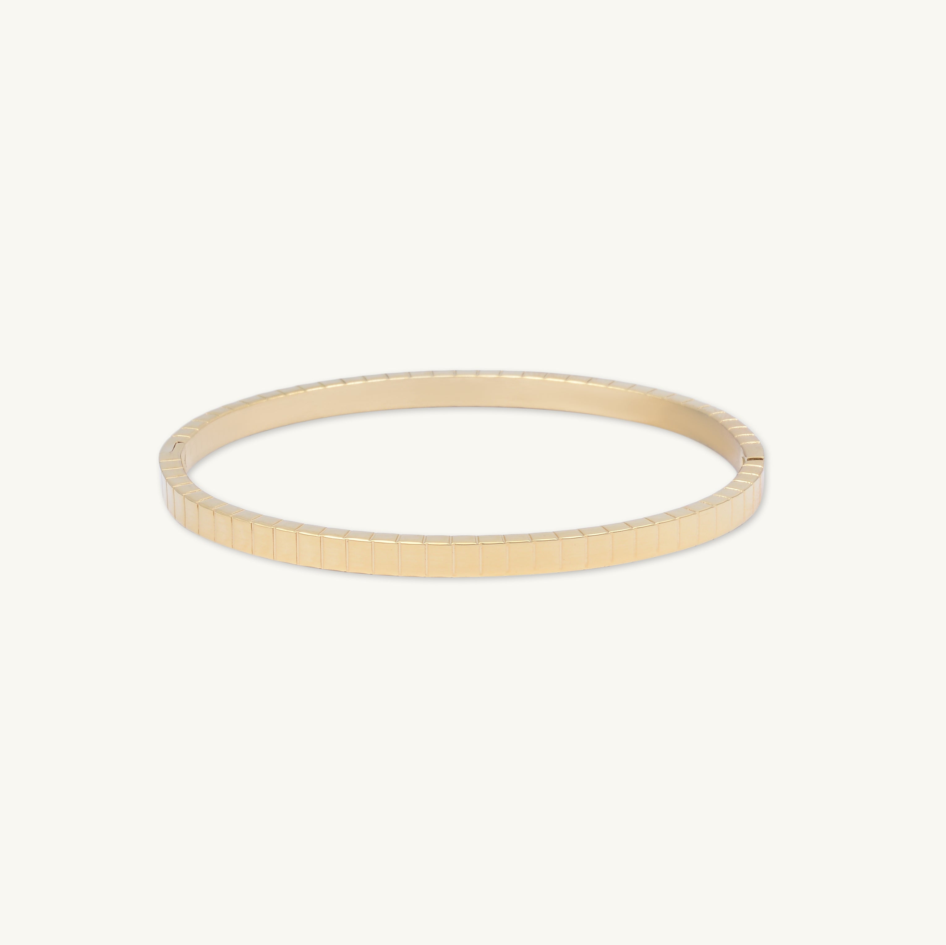 Ridges Hinged Bangle Bracelet