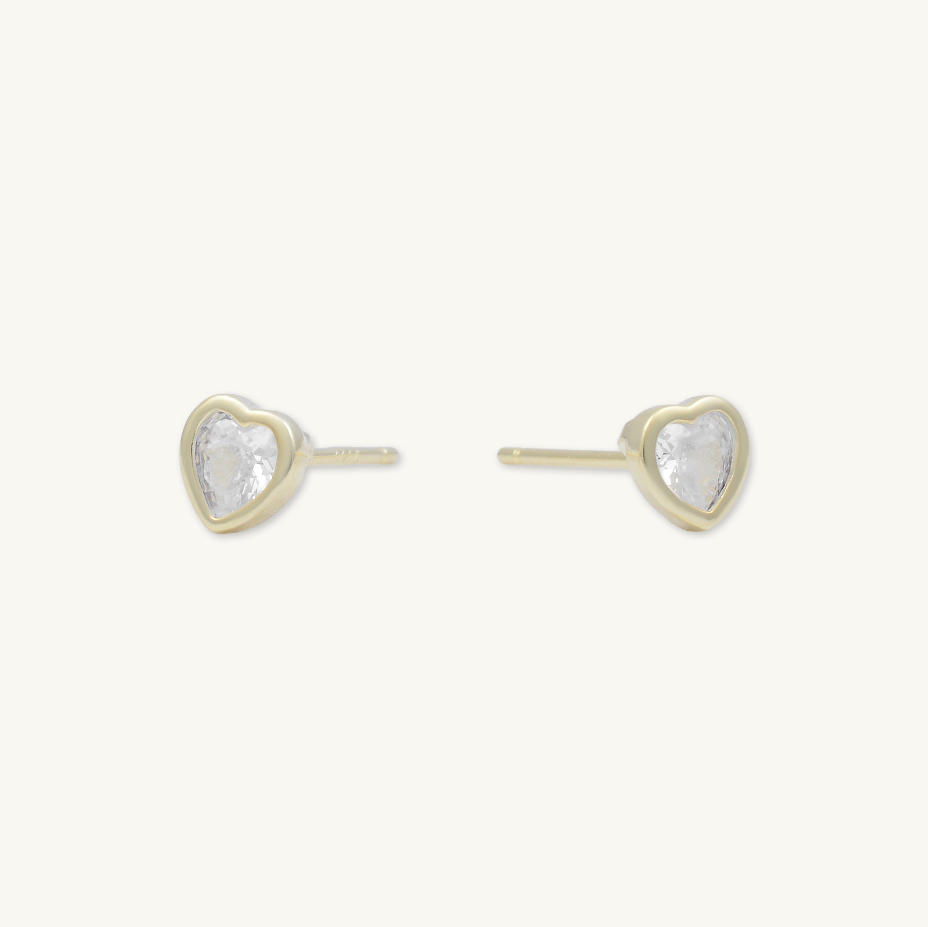 Heart Sapphire Stud Earrings