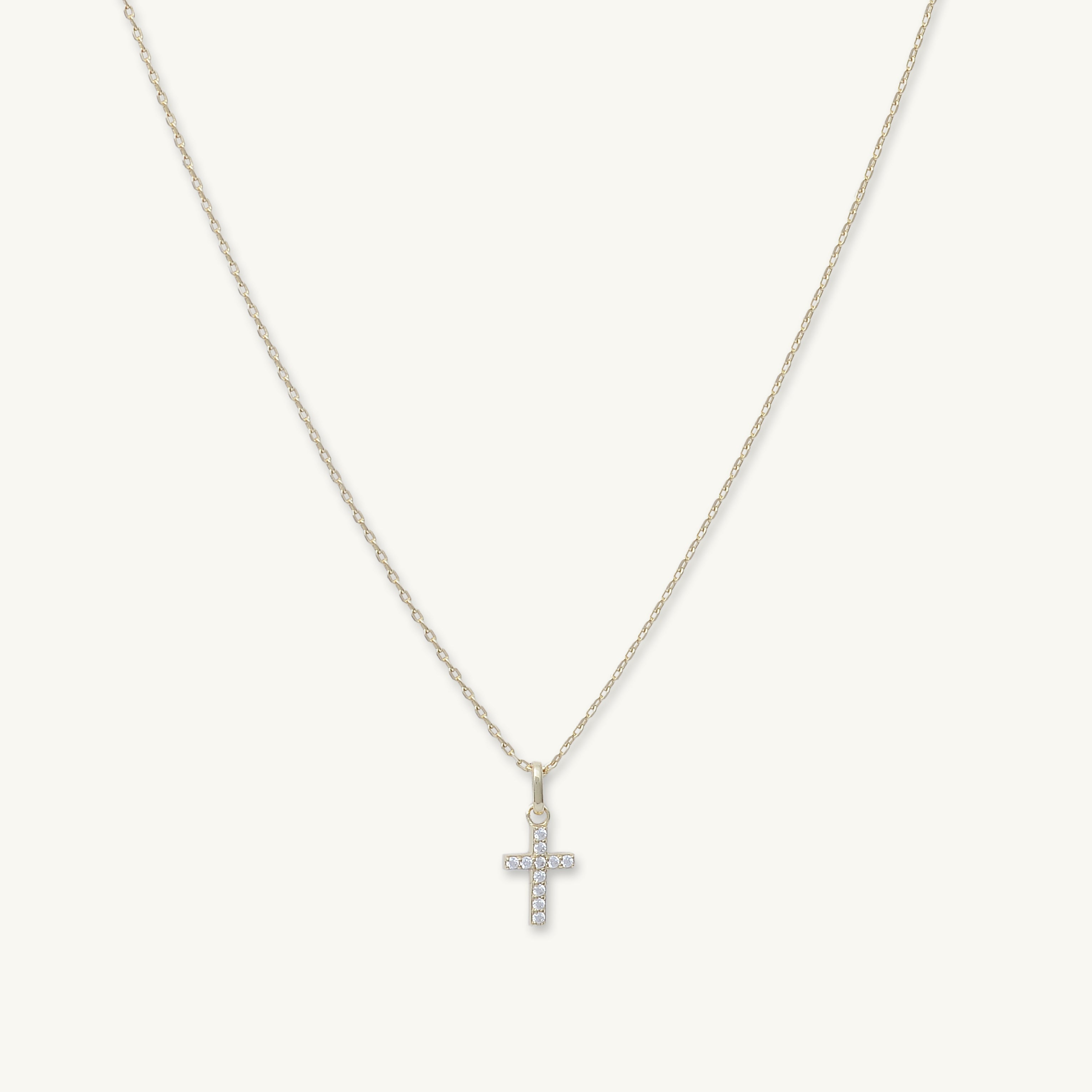 Cross Sapphire Pendant Chain Necklace