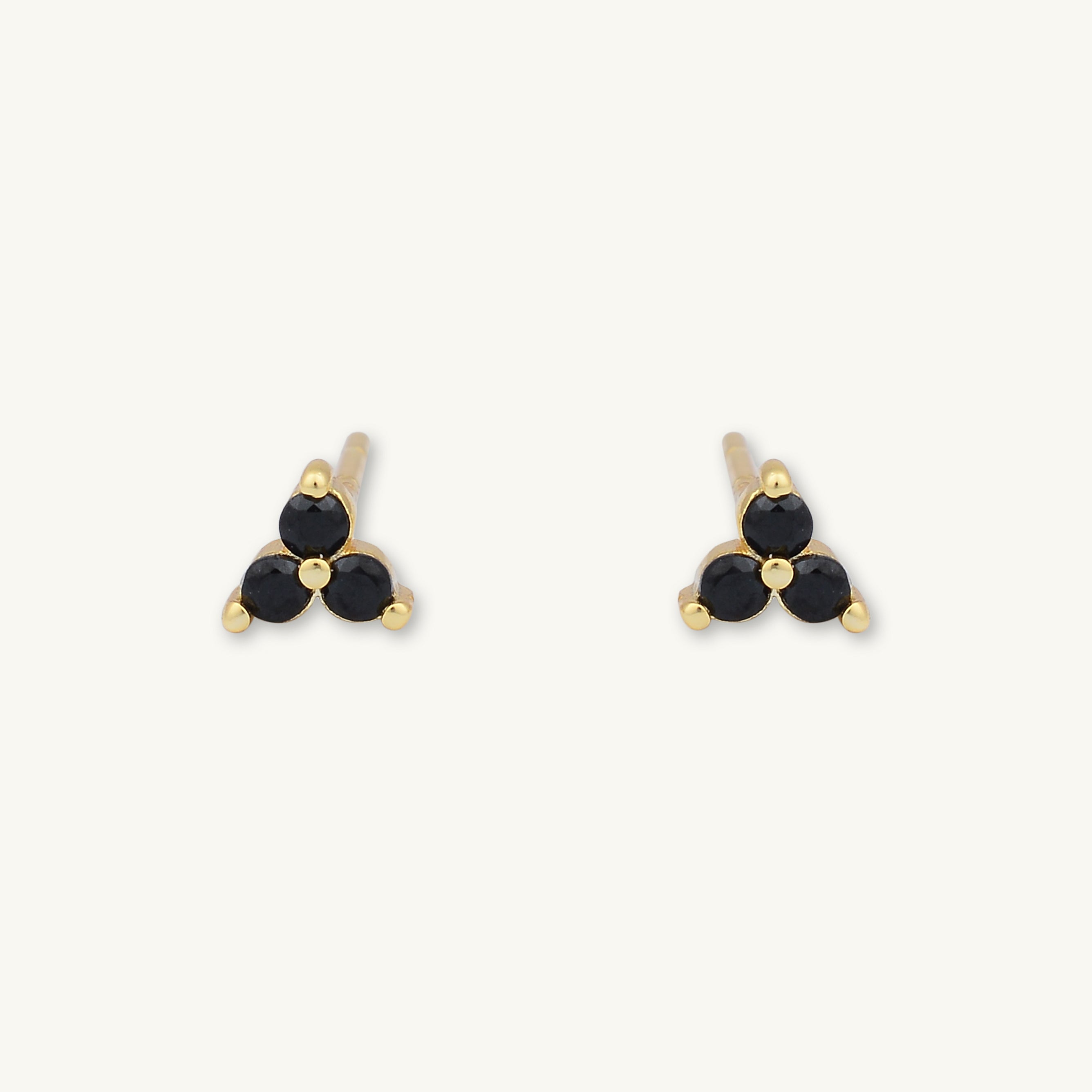 Black Lotus Sapphire Stud Earrings