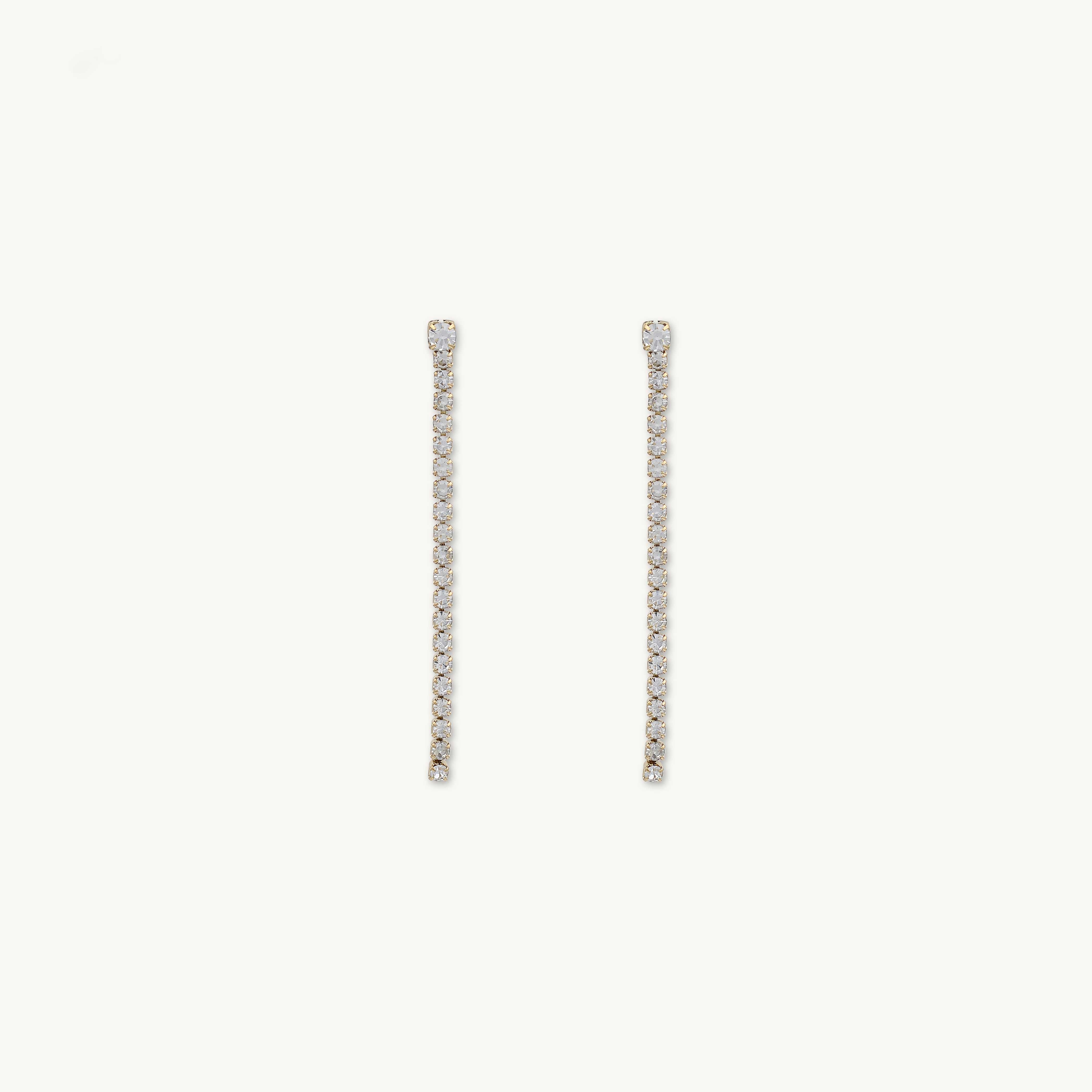 Tennis Sapphire Chain Stud Earrings