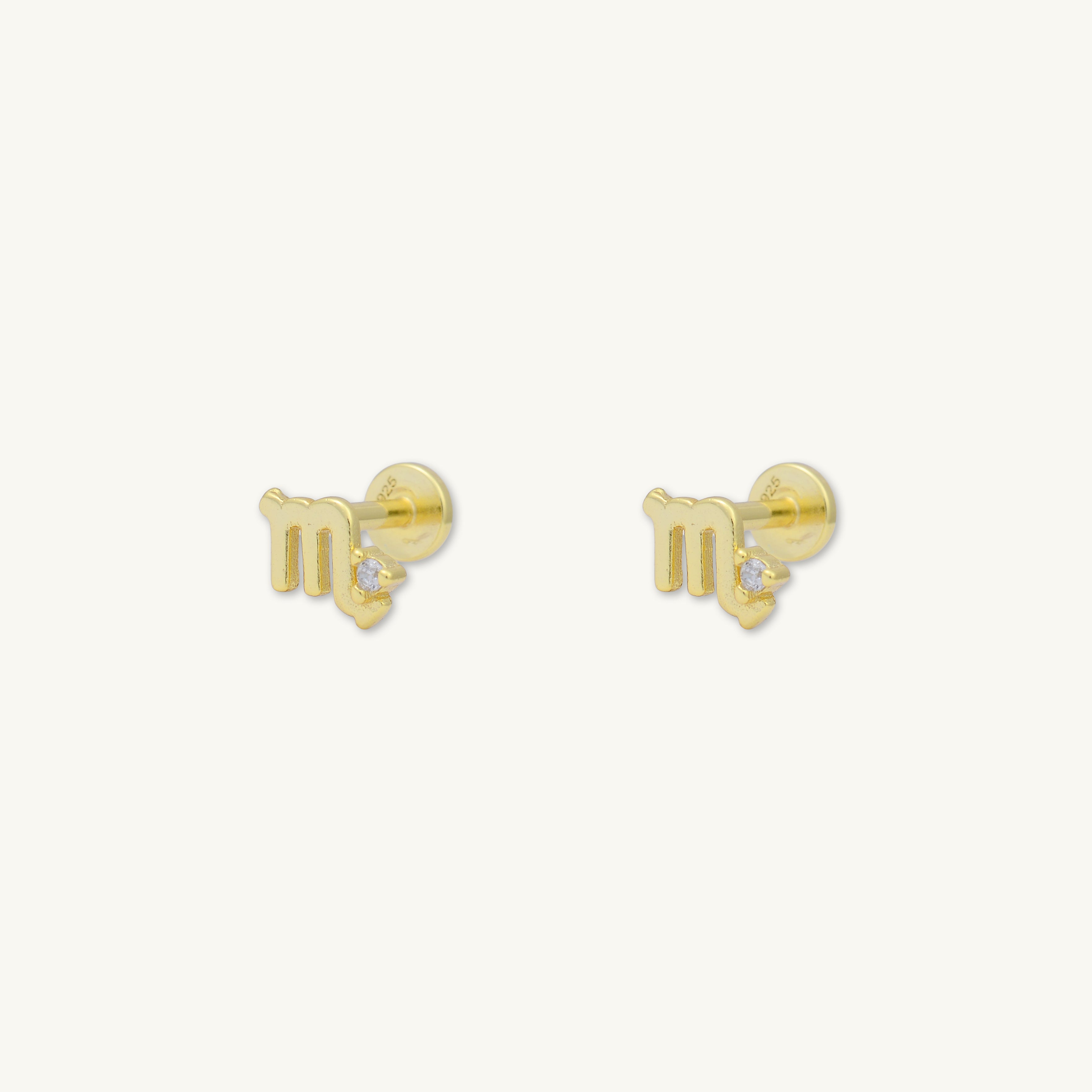 Scorpio Zodiac Star Sign Flat Back Earrings