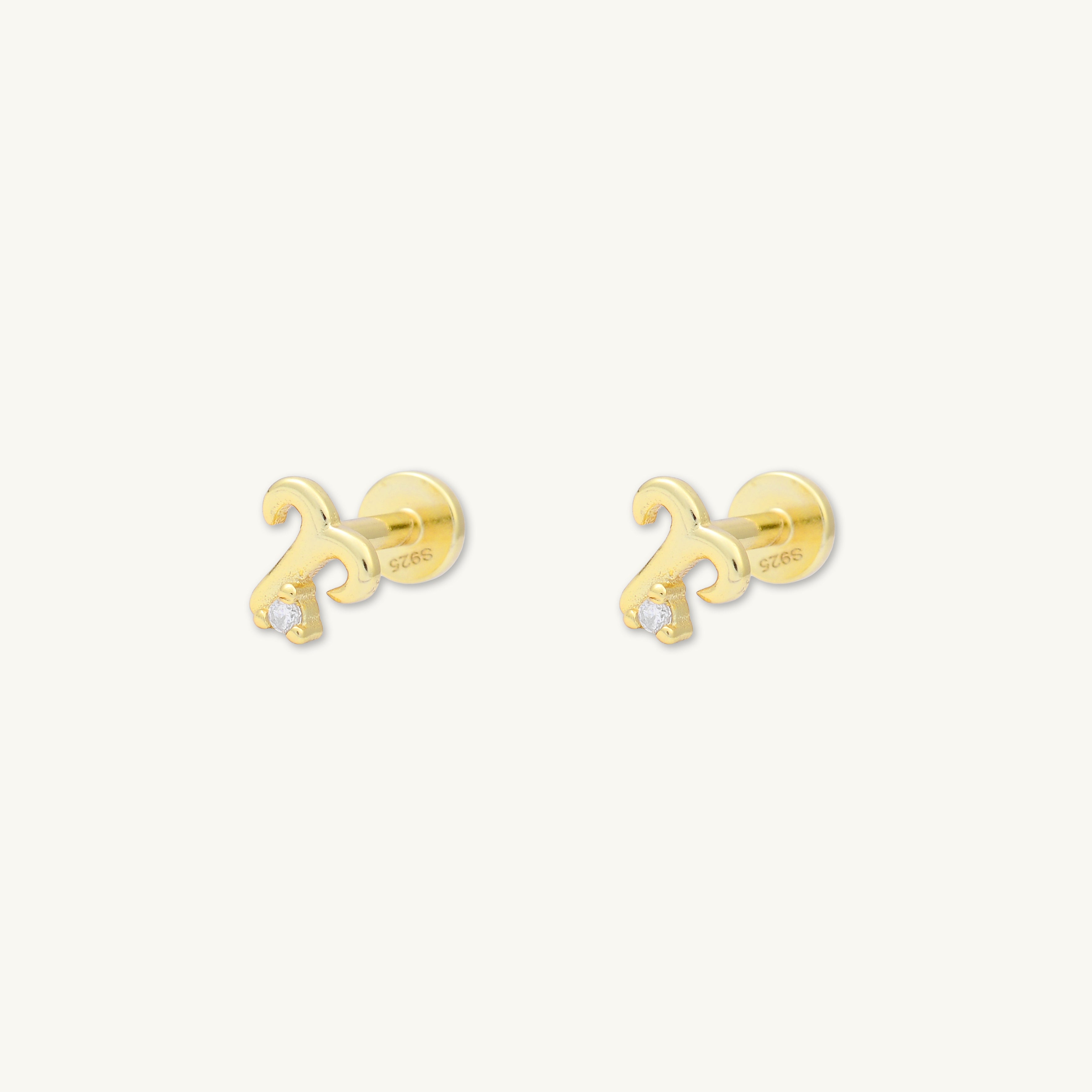 Aries Zodiac Star Sign Flat Back Earrings