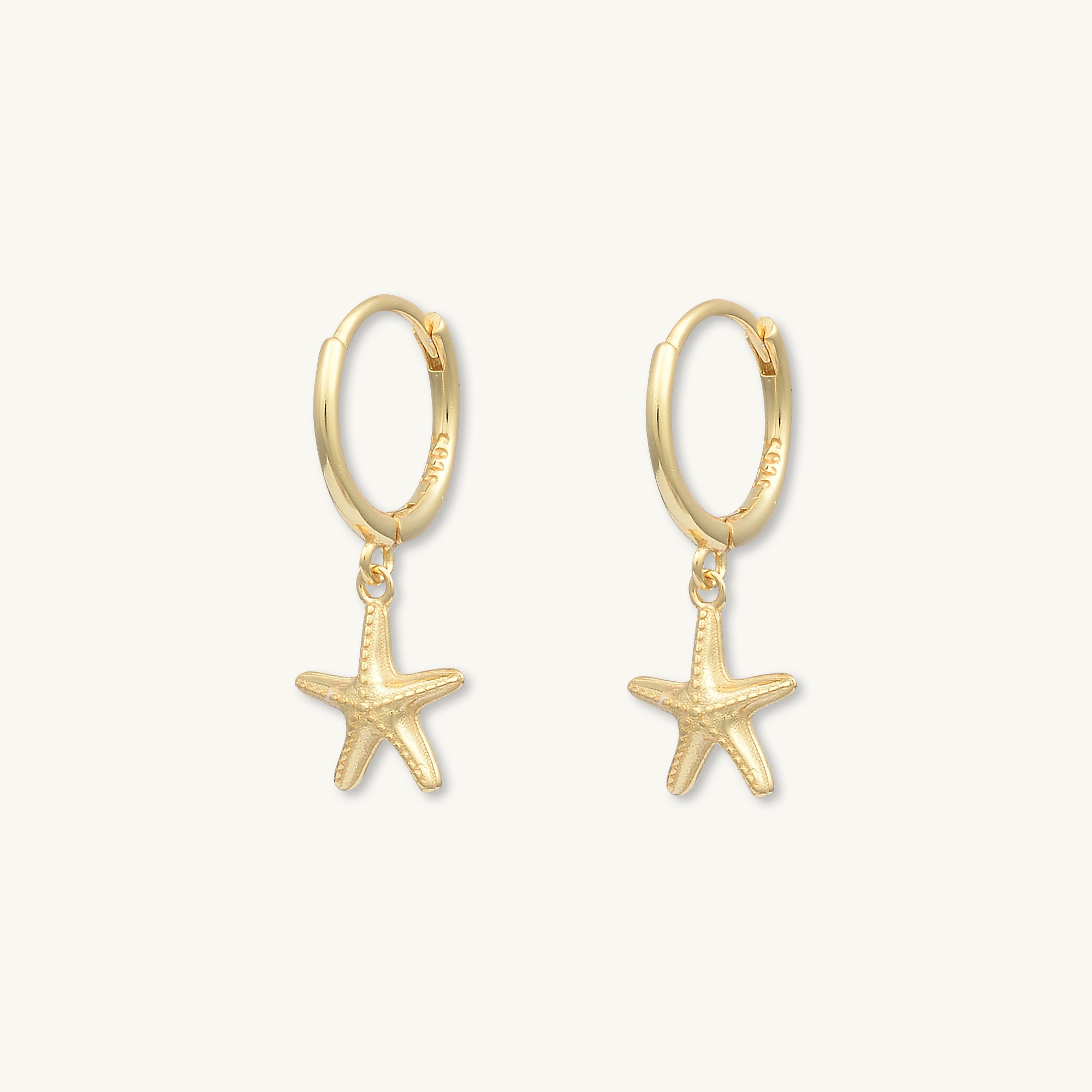 Starfish Hoop Huggie Earrings