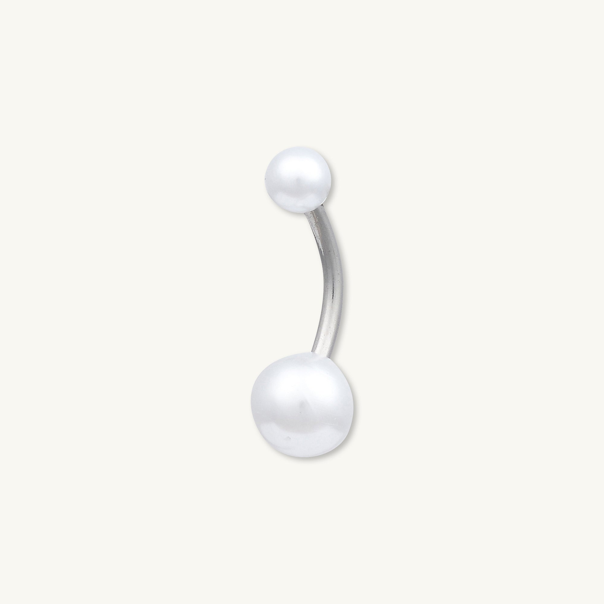 Double Pearl Titanium Belly Ring