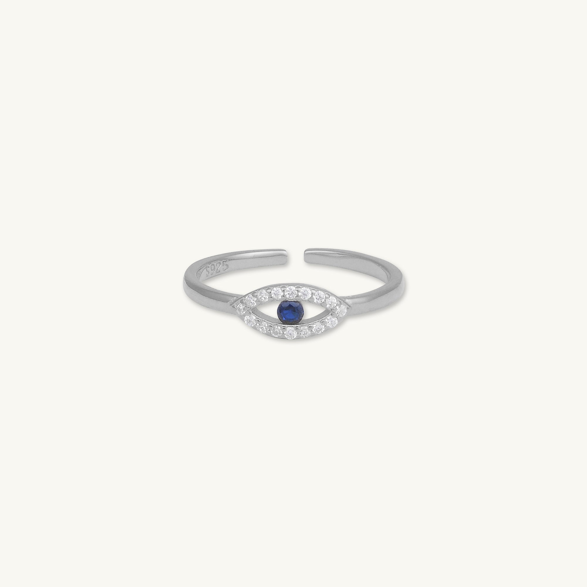 Evil Eye Sapphire Open Adjustable Ring