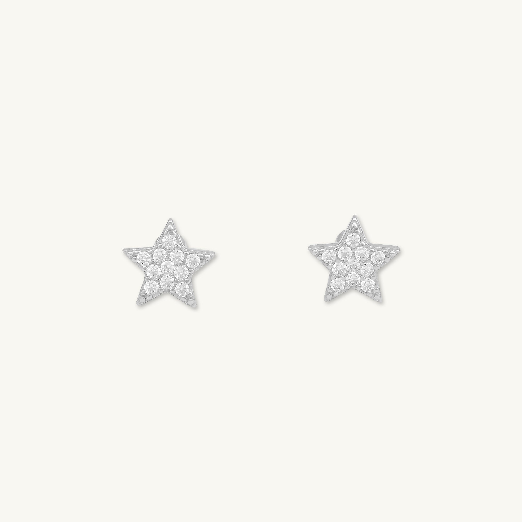 Star Sapphire Barbell Stud Cartilage Earrings