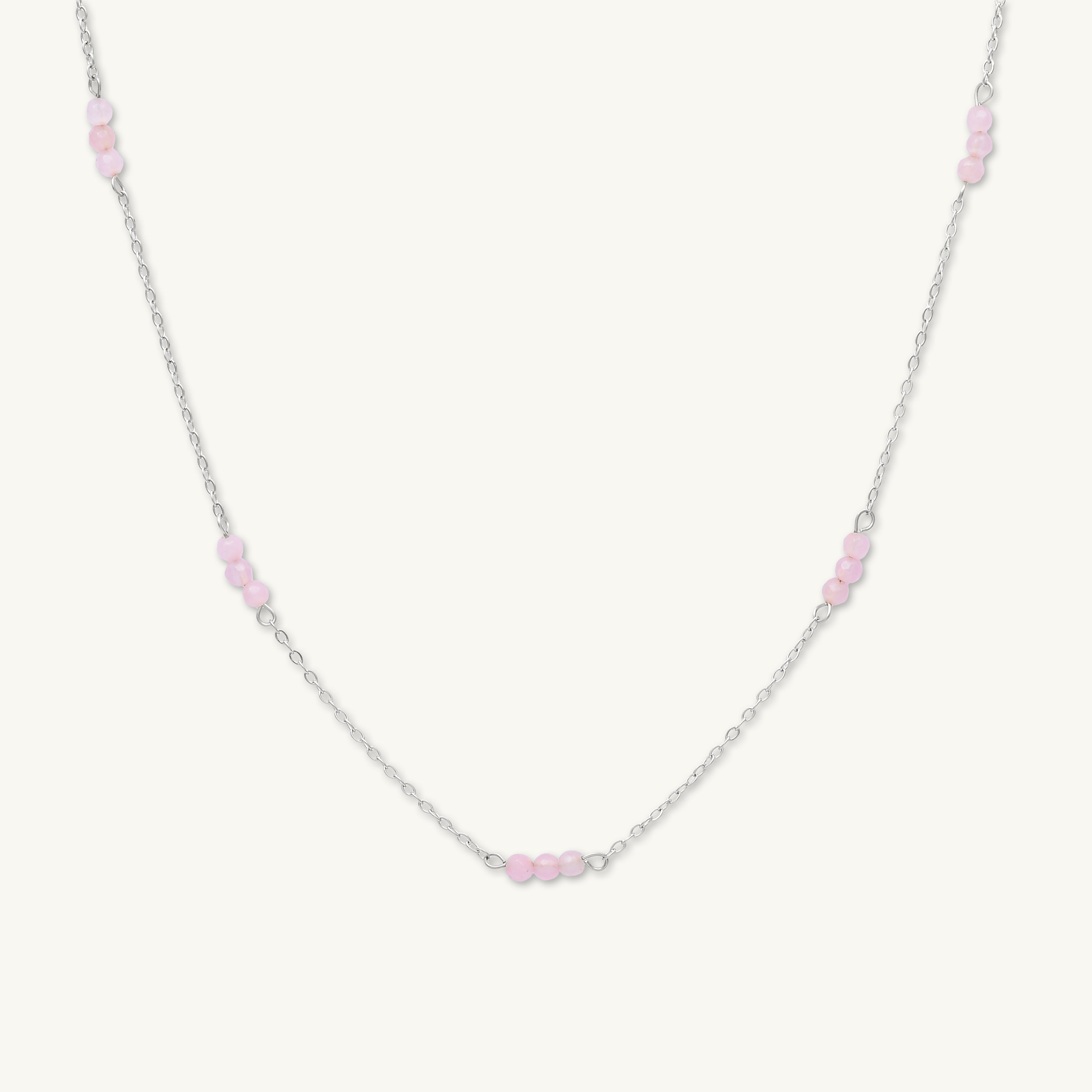 Trio Rose Quartz Satellite Chain Necklace