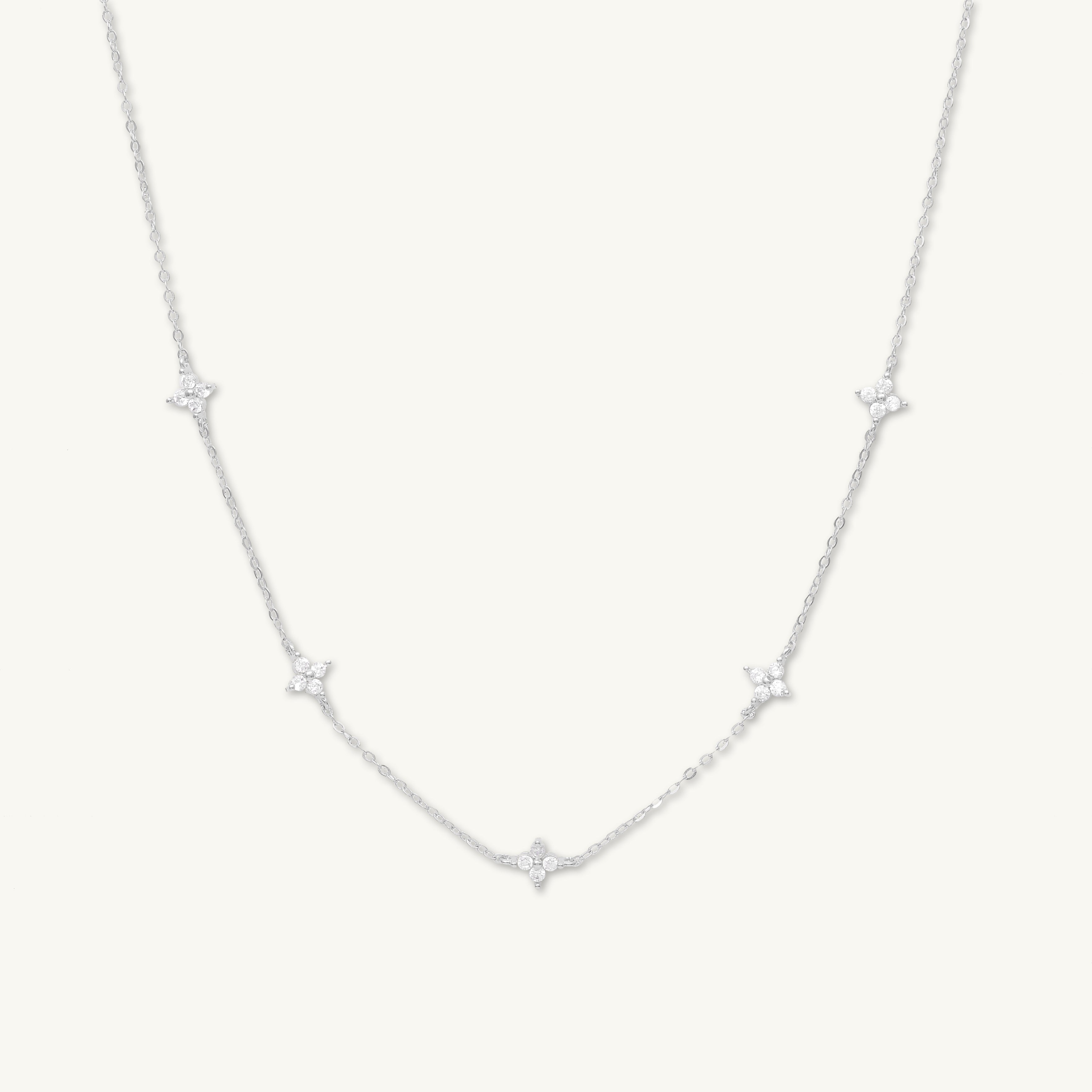 Clover Station Sapphire Chain Necklace