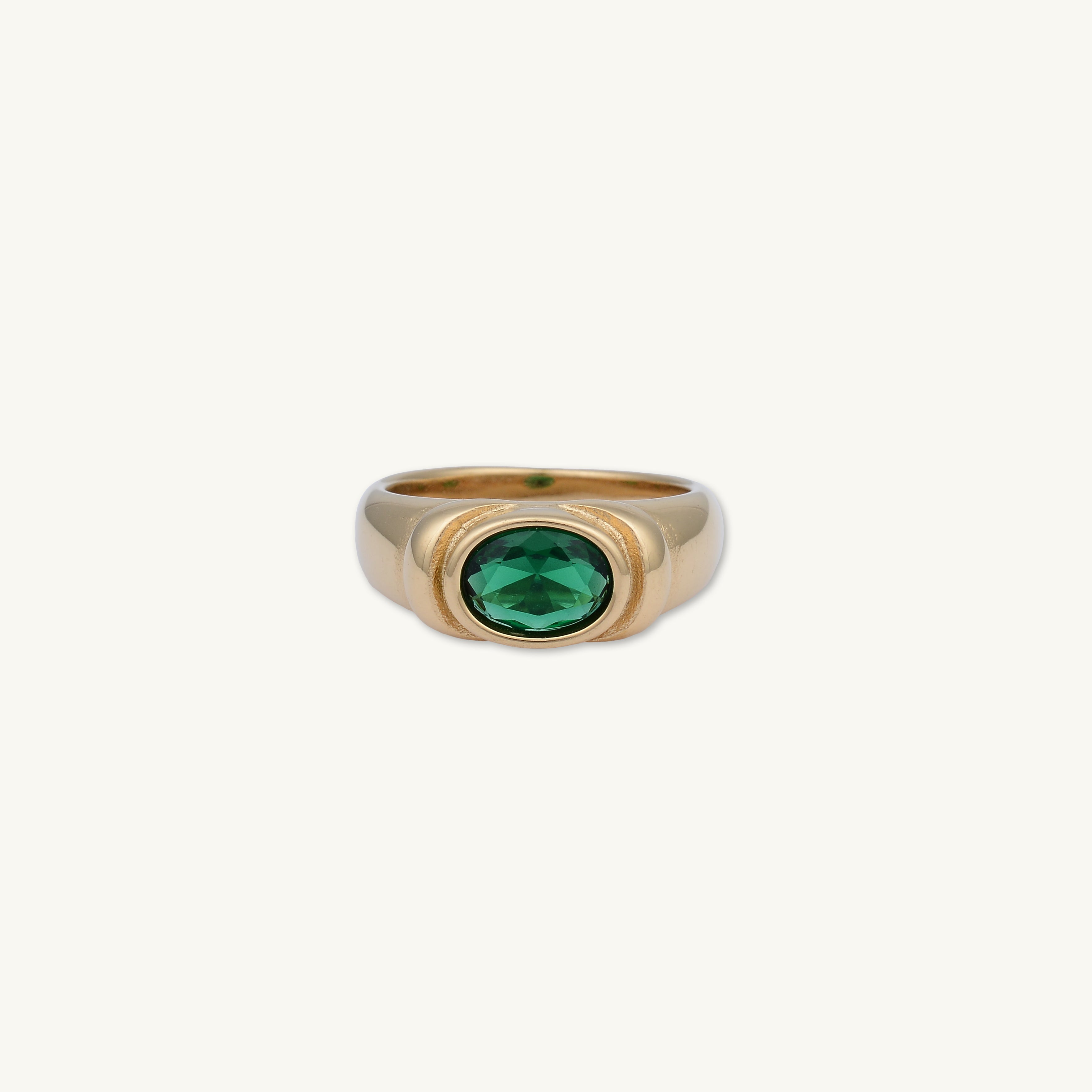 Vintage Oval Emerald Statement Ring