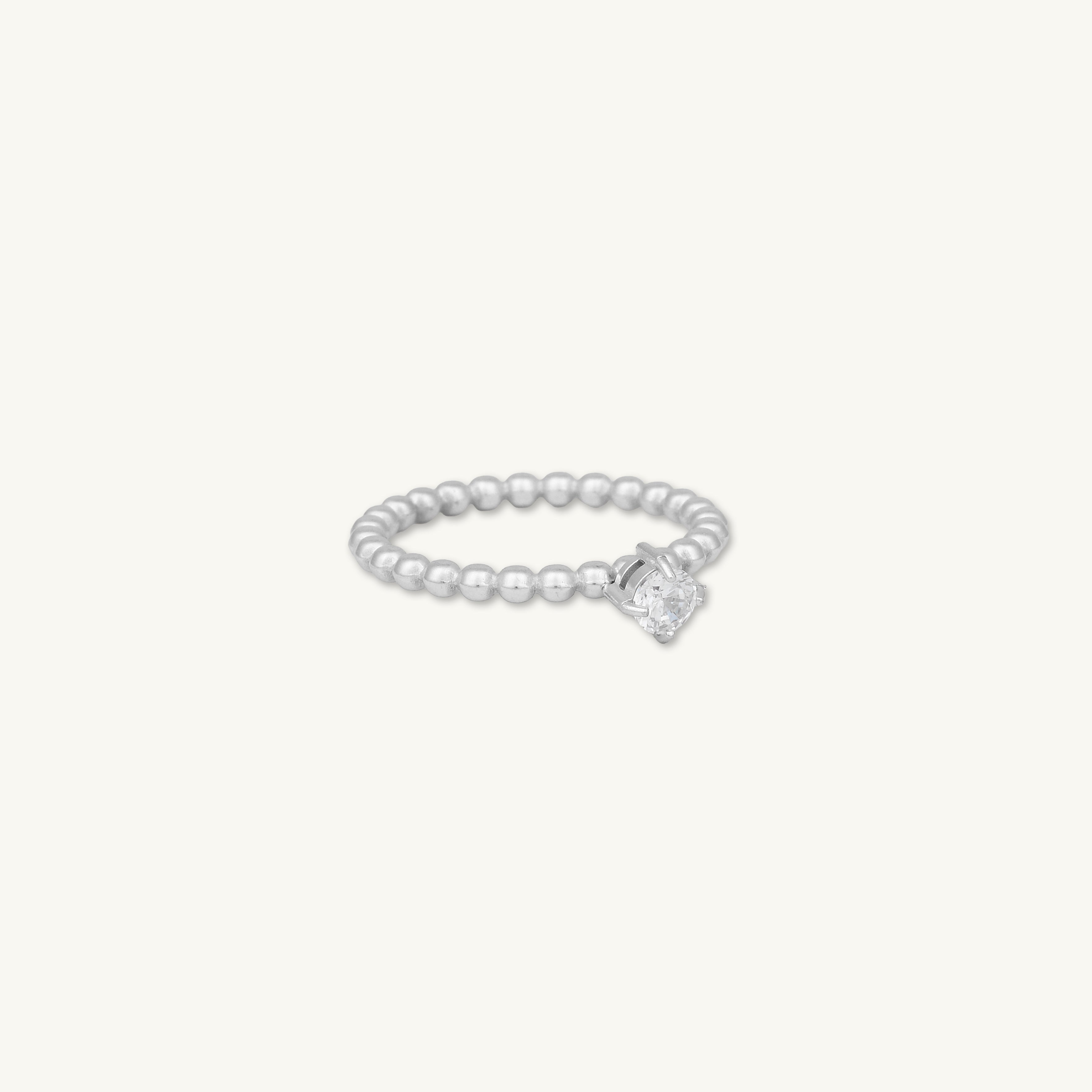 Solitaire Ball Stacker Ring