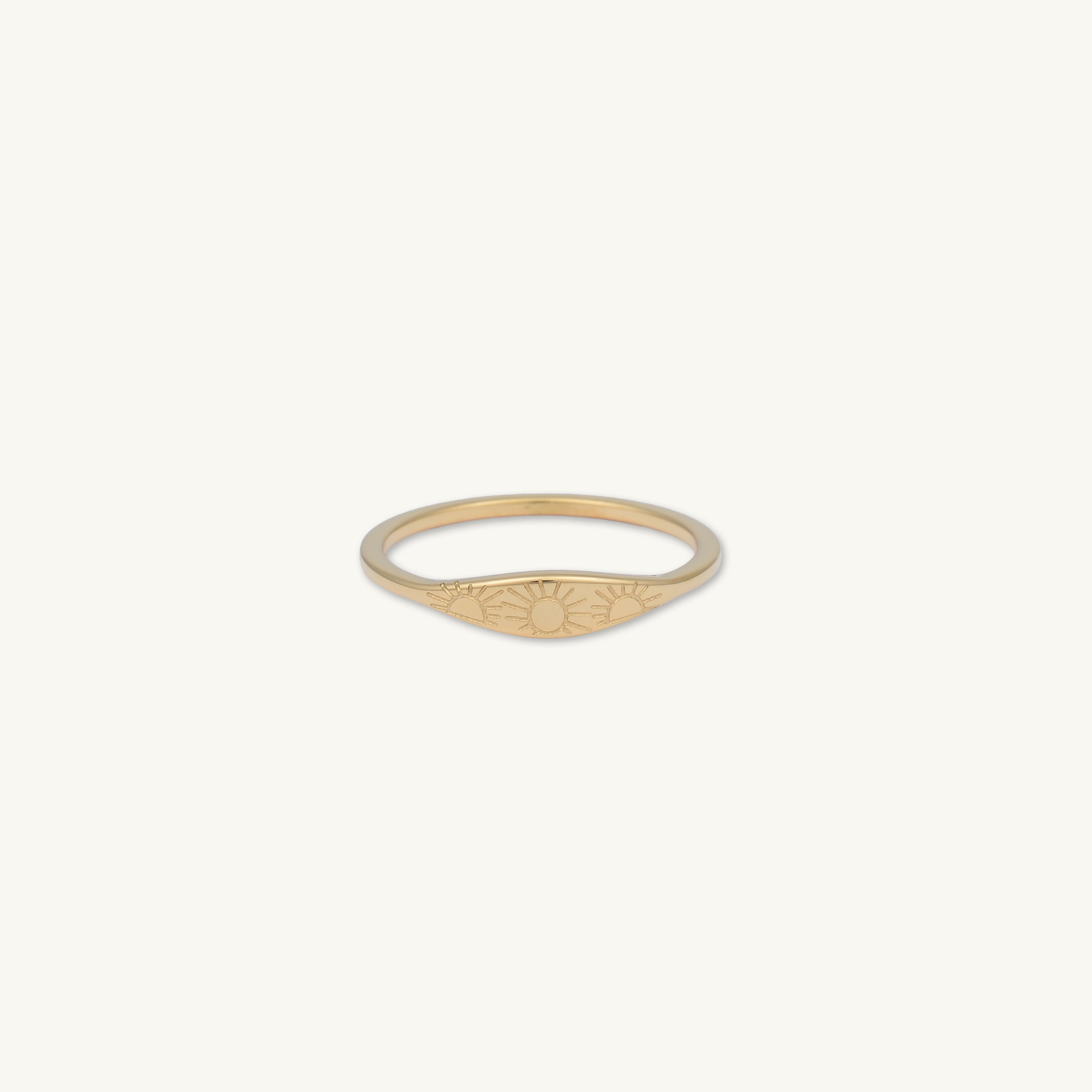 Celestial Trio Sun Signet Stacker Ring