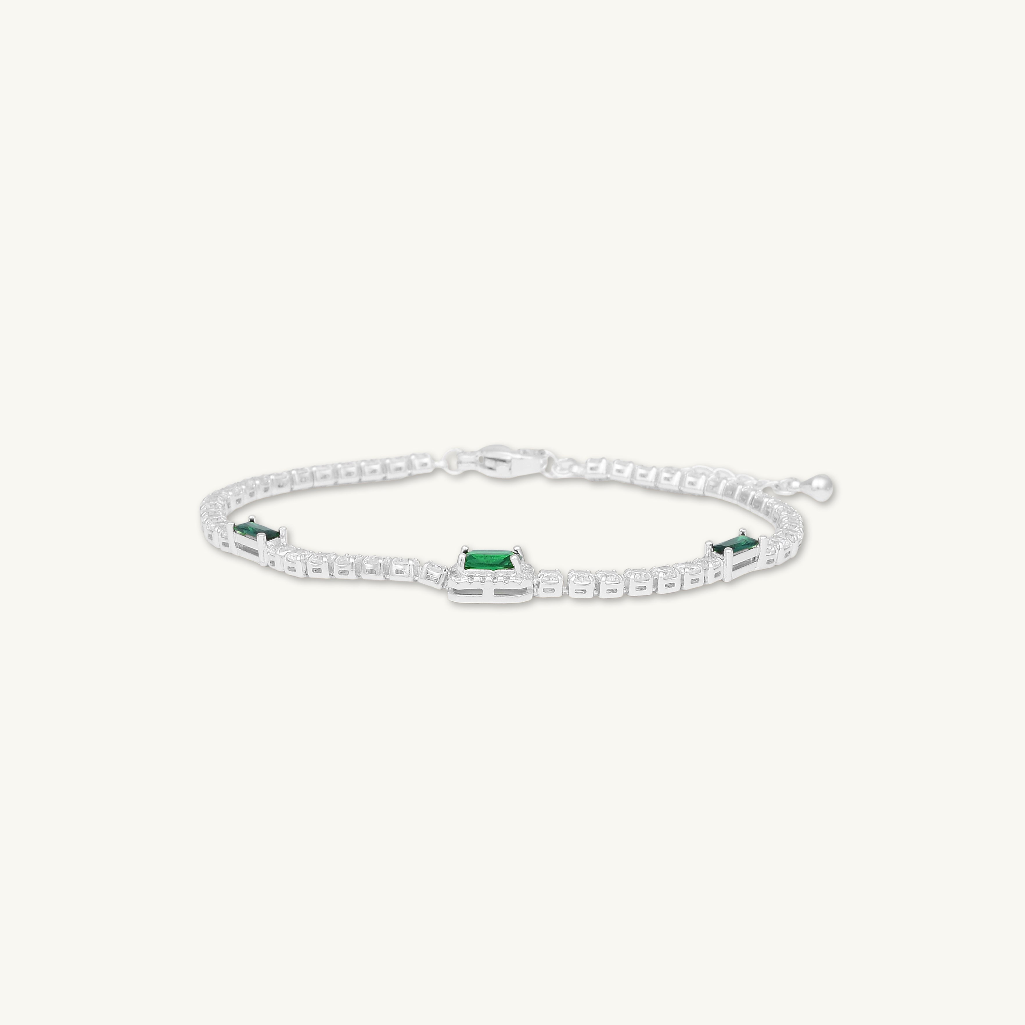 Trio Emerald Baguette Tennis Bracelet