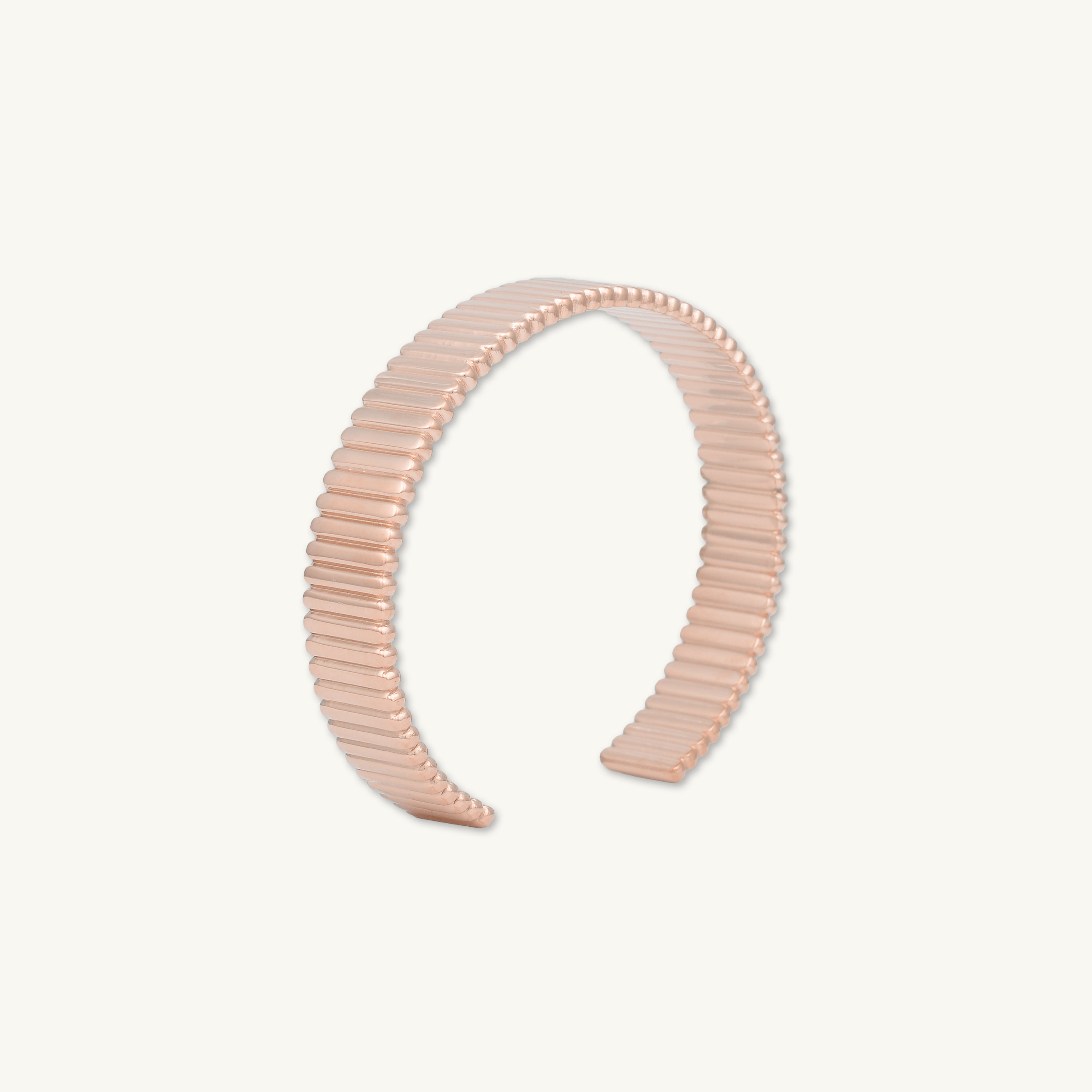 Thick Ridges Cuff Bangle Bracelet