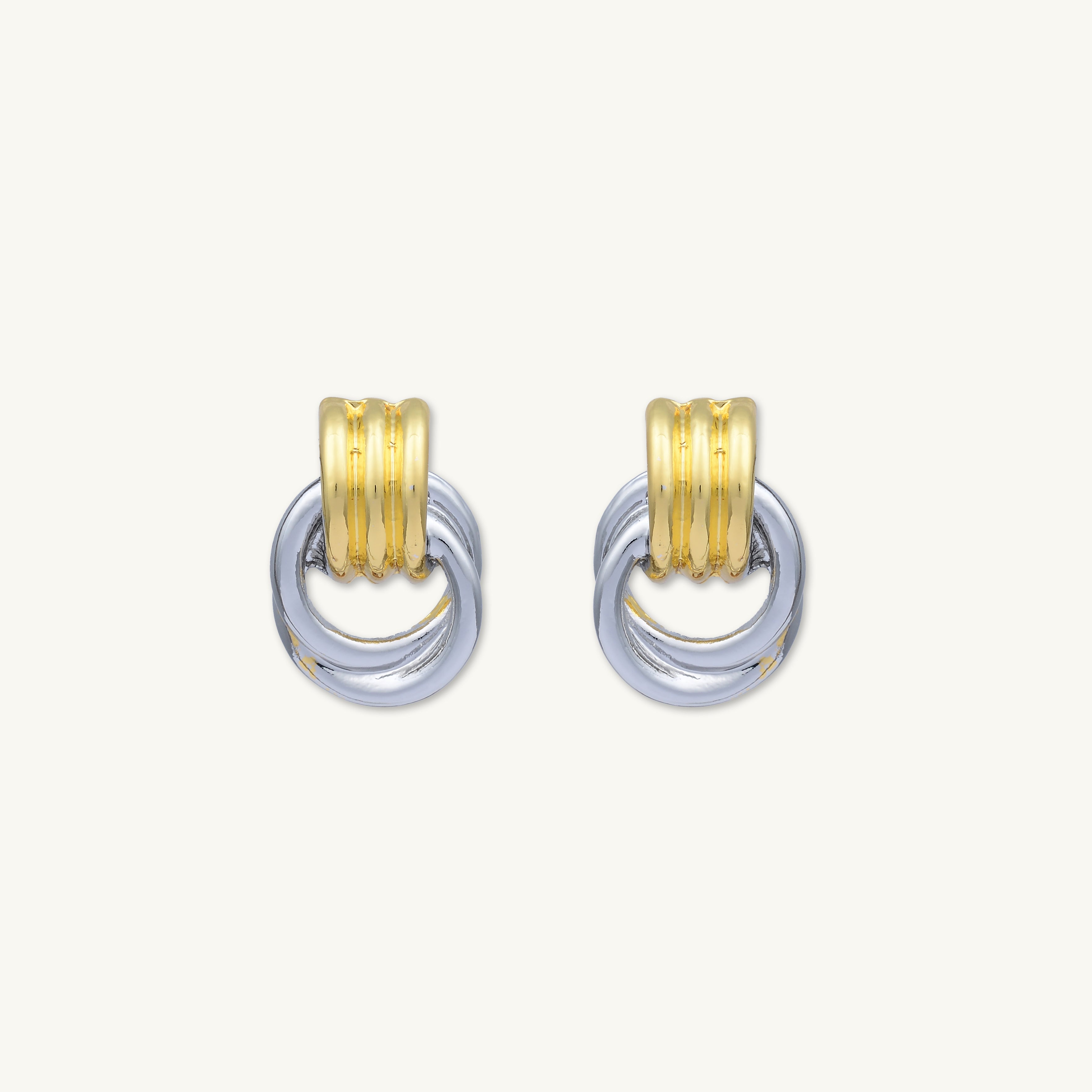 Nadia Two Tone Loop Statement Earrings