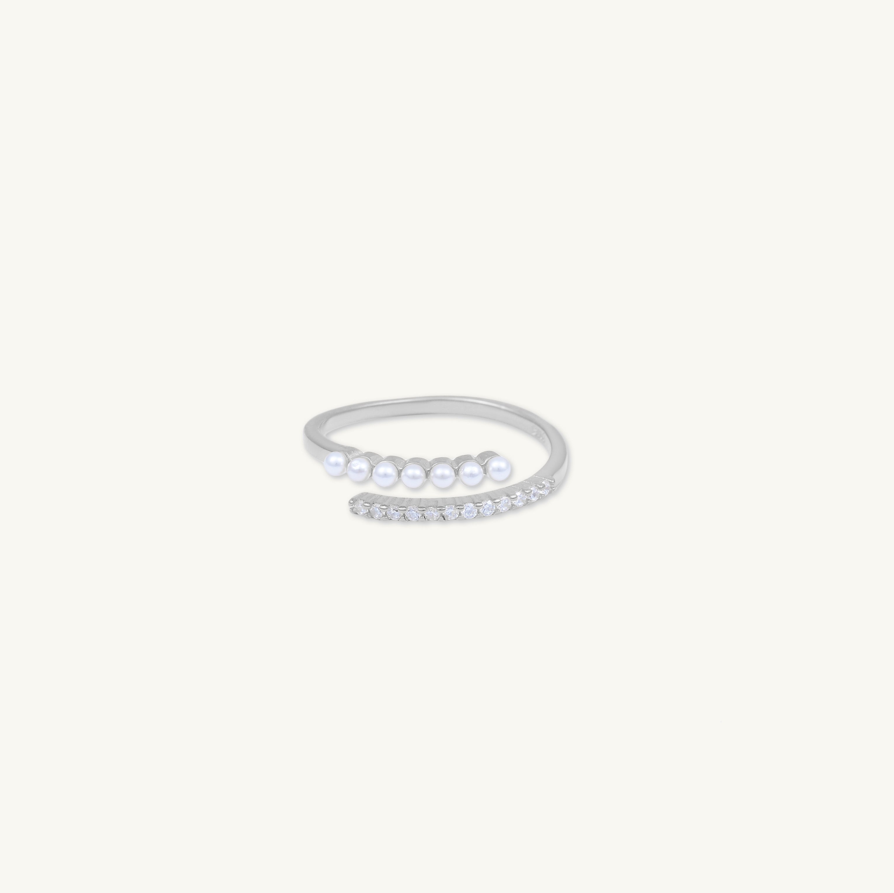 Pearl Sapphire Open Ring