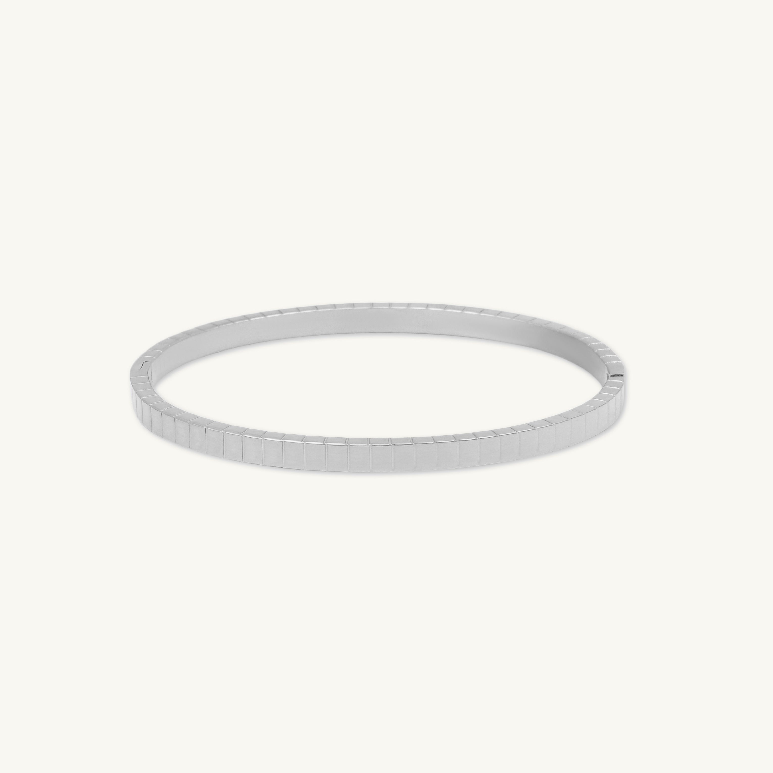 Ridges Hinged Bangle Bracelet