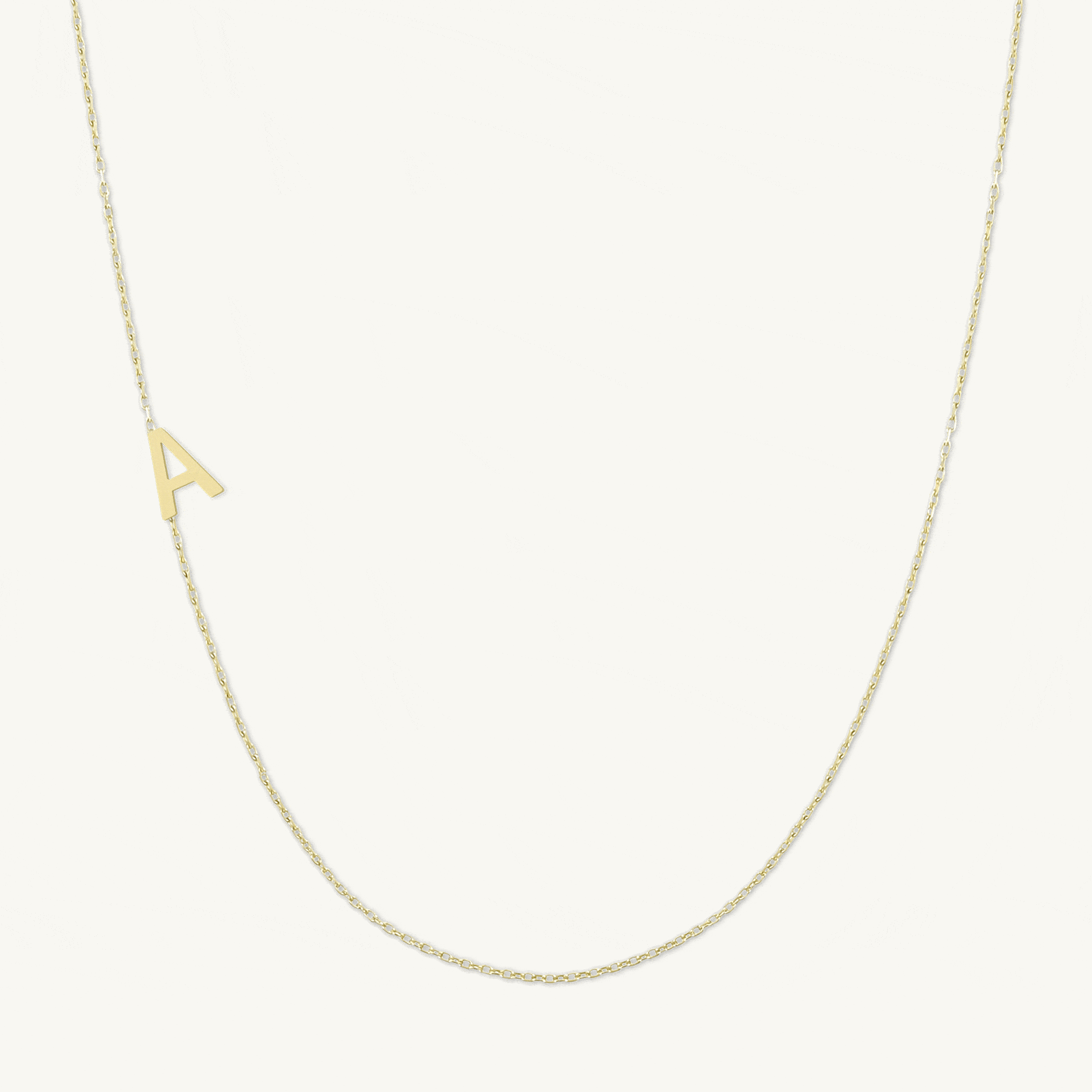 Sideways Single Initial Letter Necklace