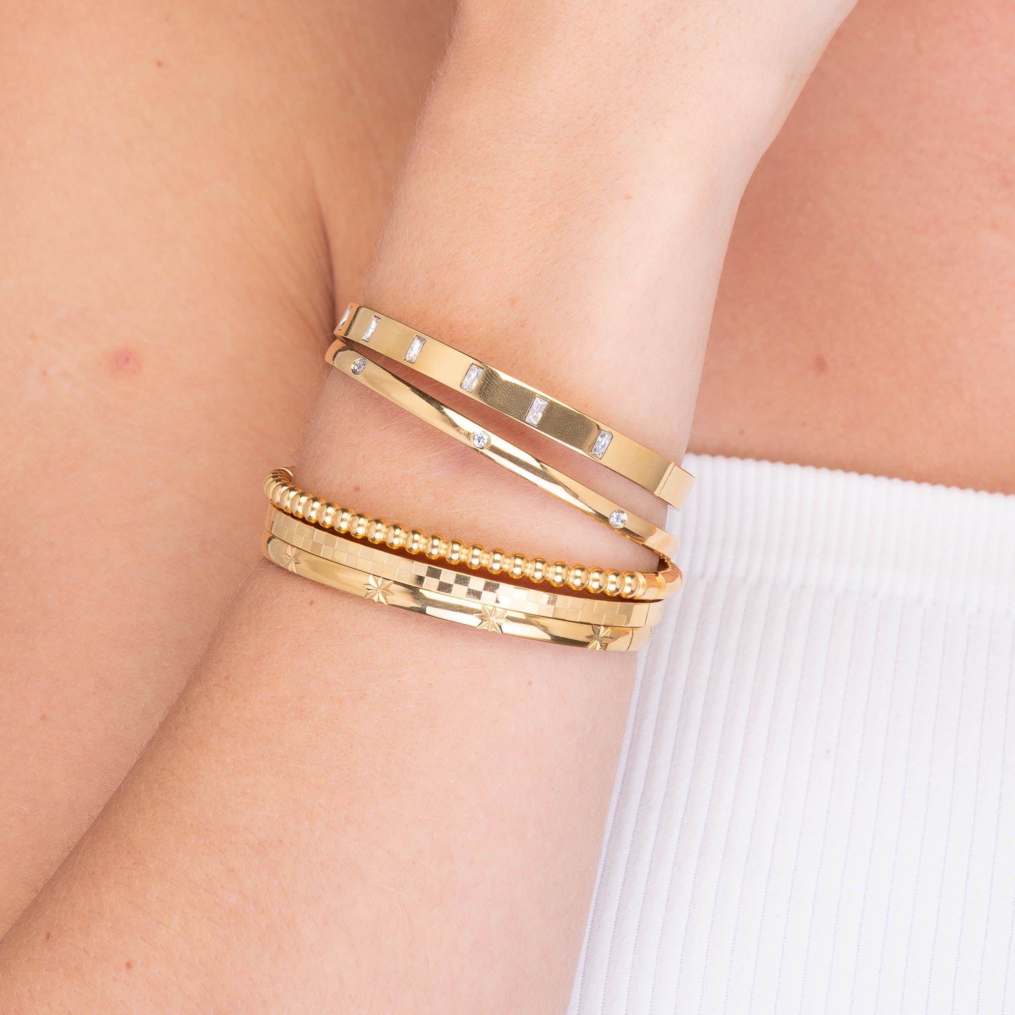 Ball Hinged Bangle Bracelet - Camile & Stone