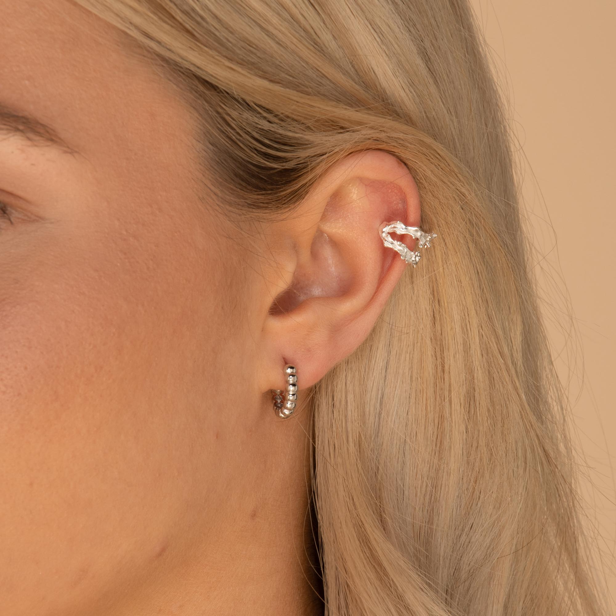 Thick Dot Huggie Earrings