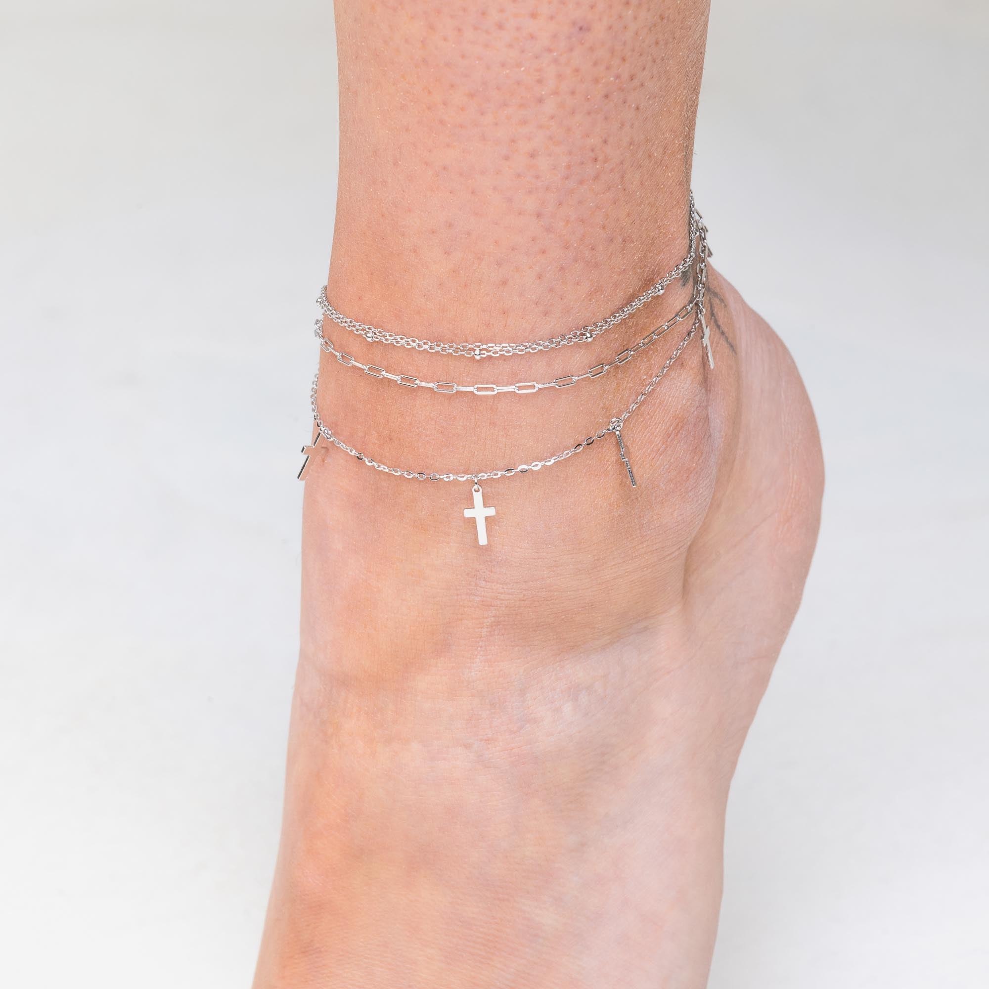 Cross Dangling Chain Anklet