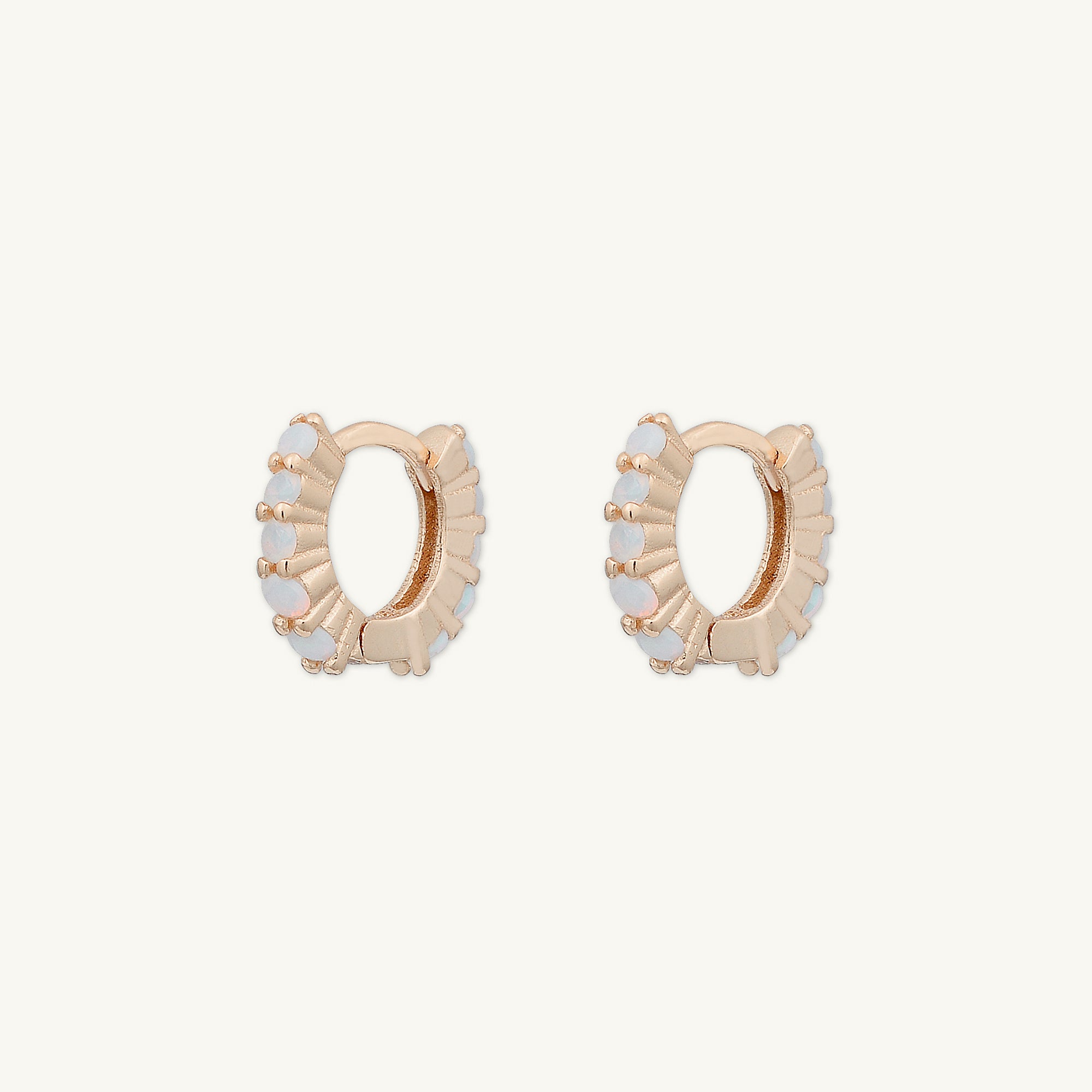 Opal Gemstone Huggie Earrings