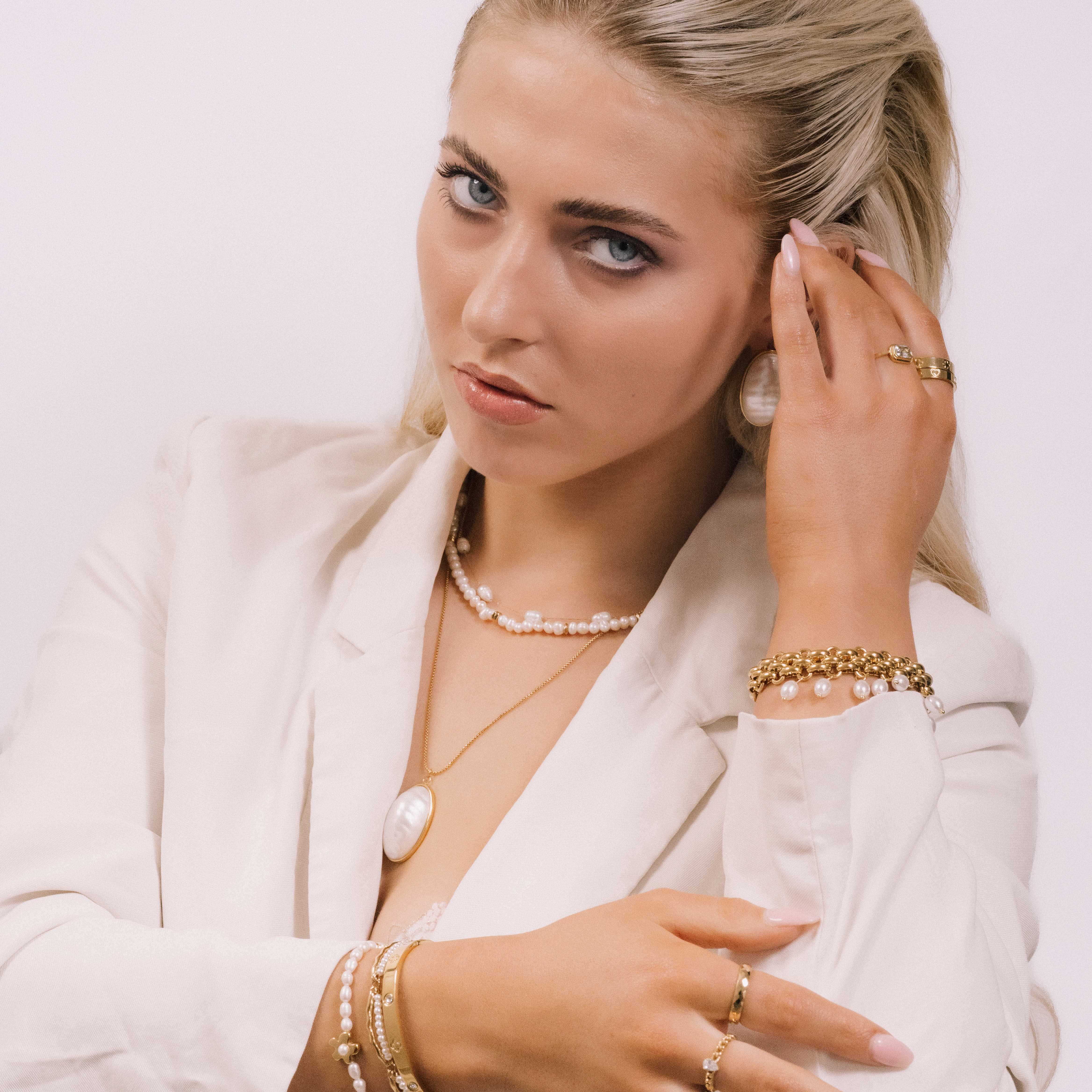 Nara Pearl Chunky Statement Bracelet