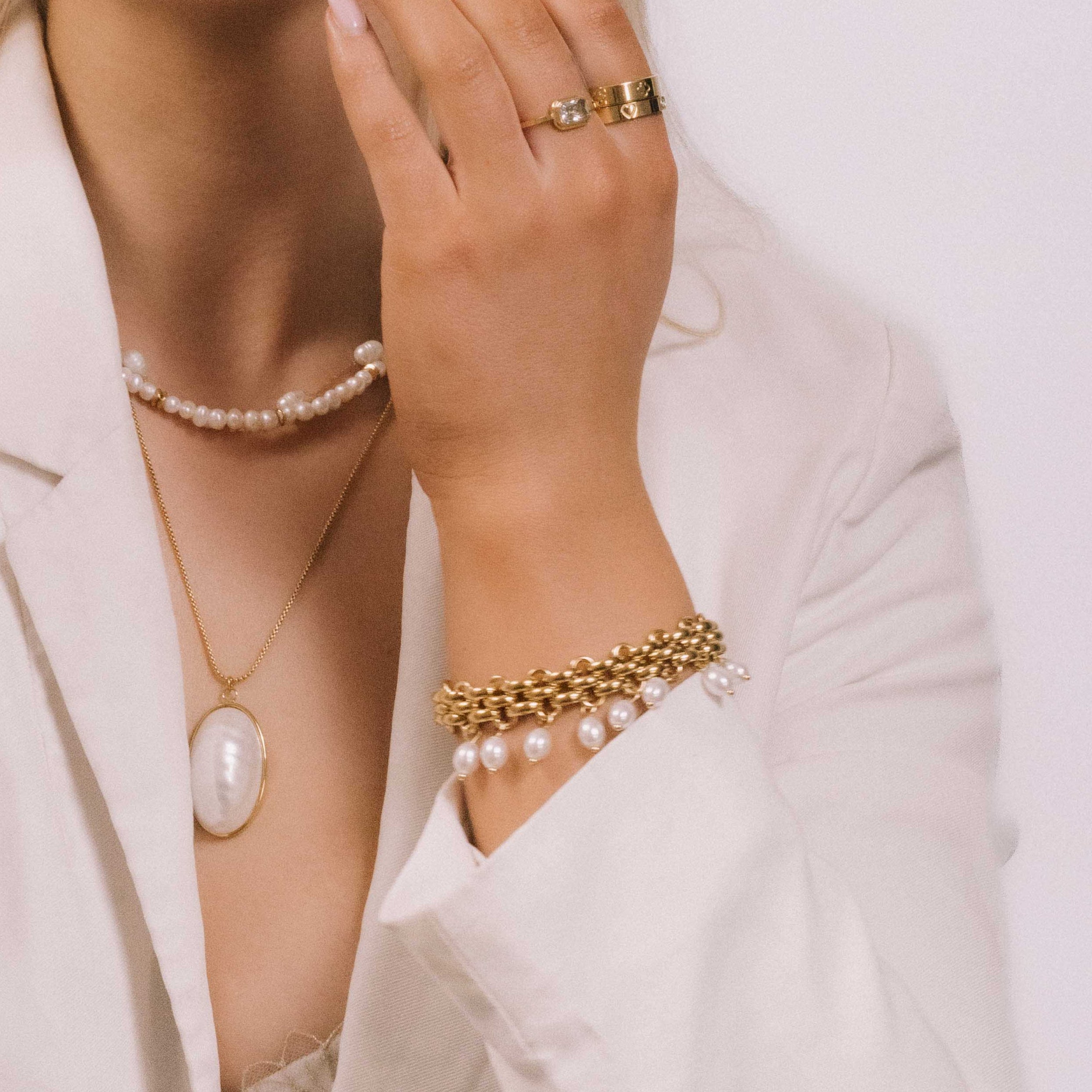 Nara Pearl Chunky Statement Bracelet