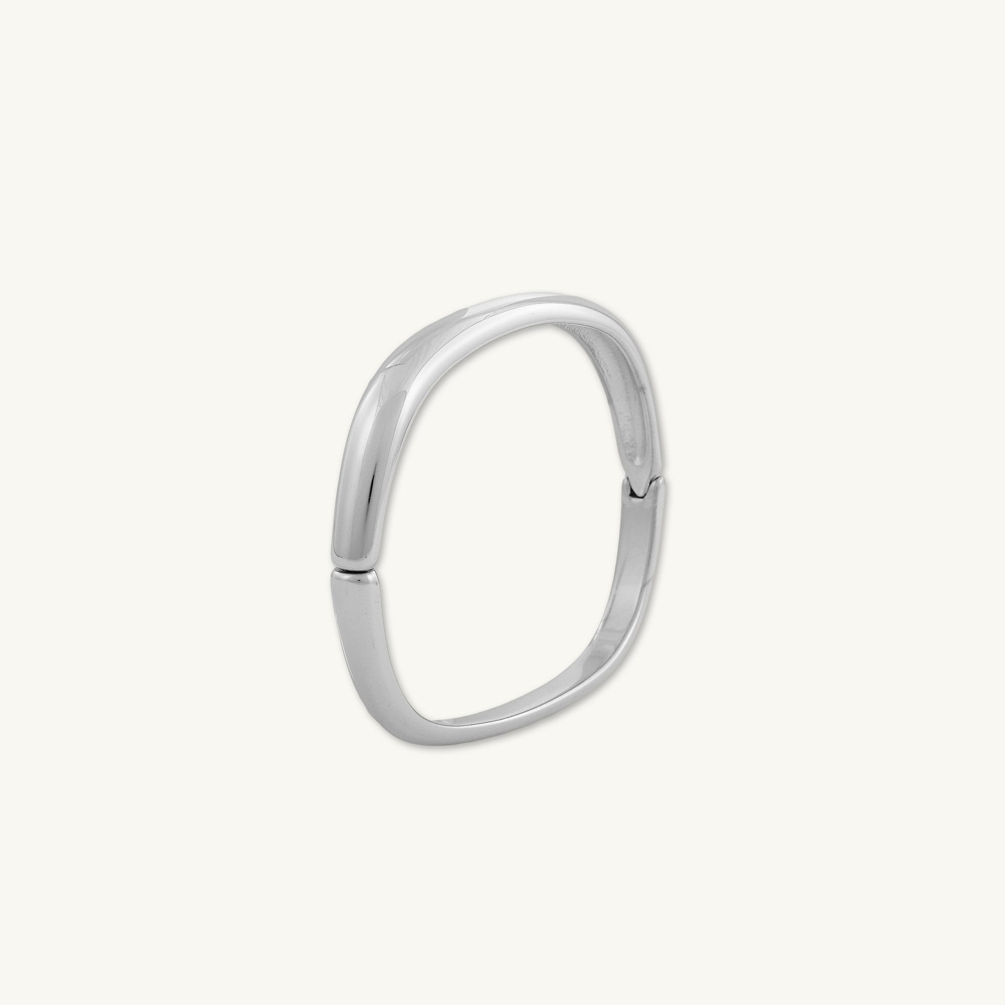 Classic Square Dome Hinged Bangle - Camile & Stone