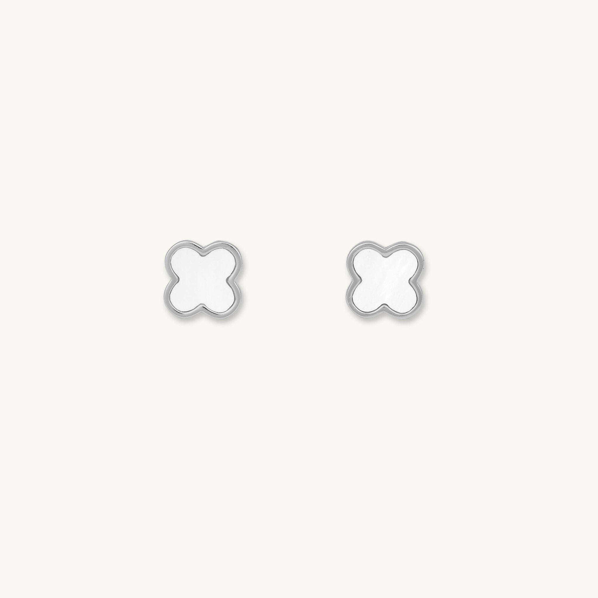 Clover Mother Of Pearl Stud Earrings - Camile & Stone