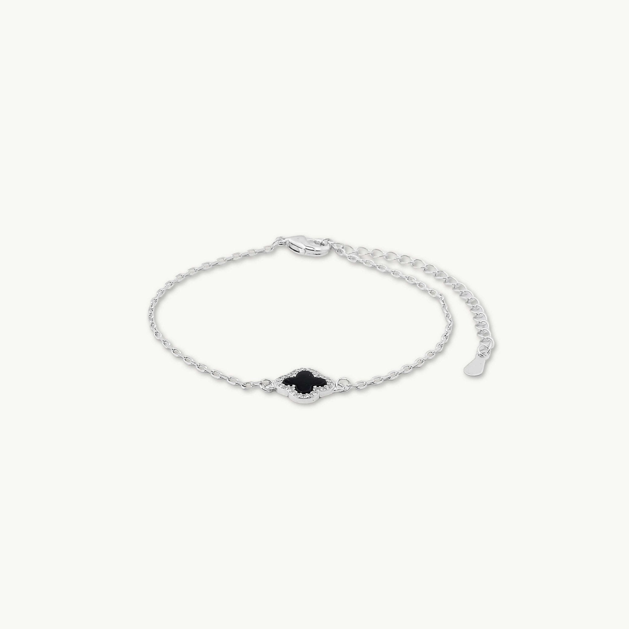 Clover Onyx Black Sapphire Bracelet - Camile & Stone