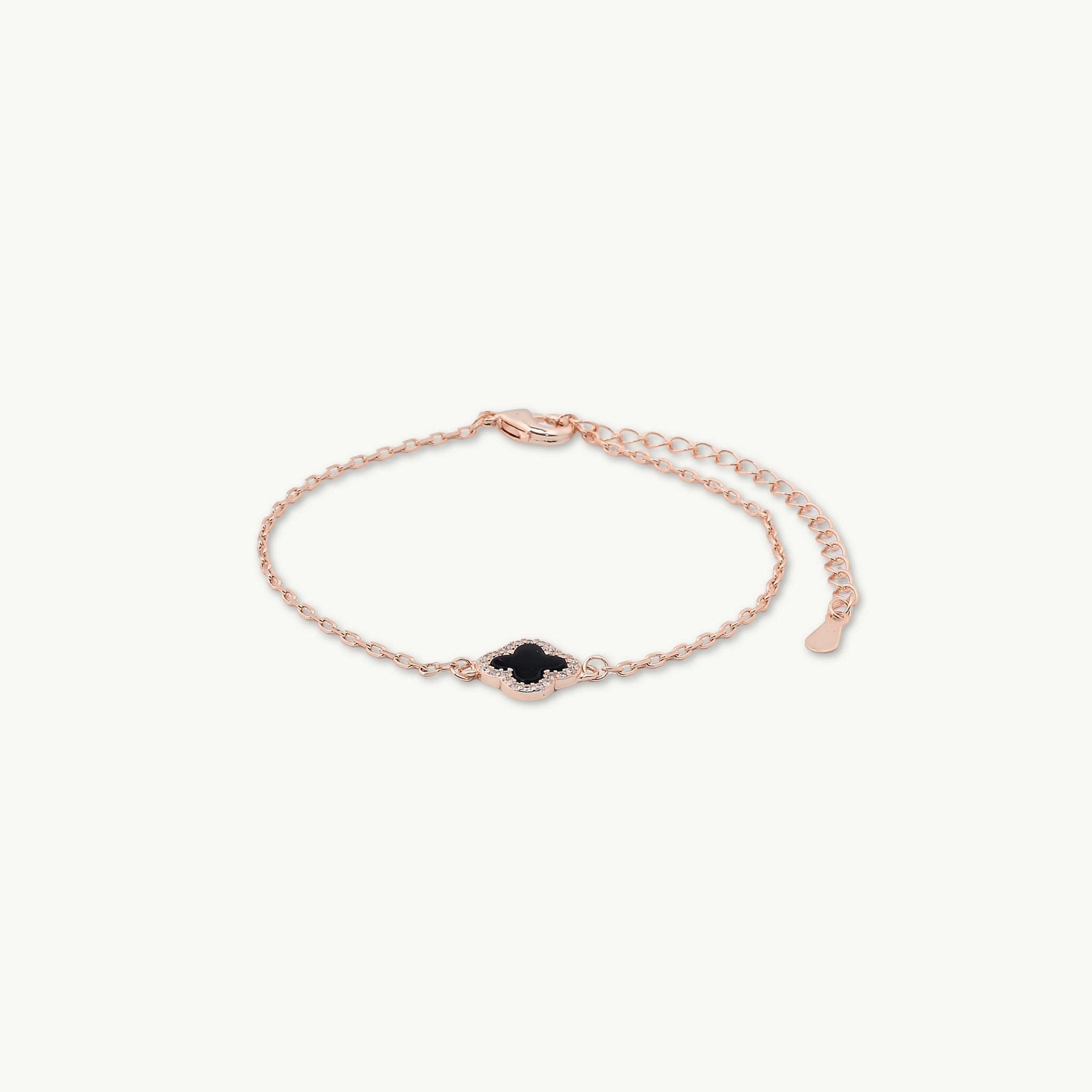 Clover Onyx Black Sapphire Bracelet - Camile & Stone