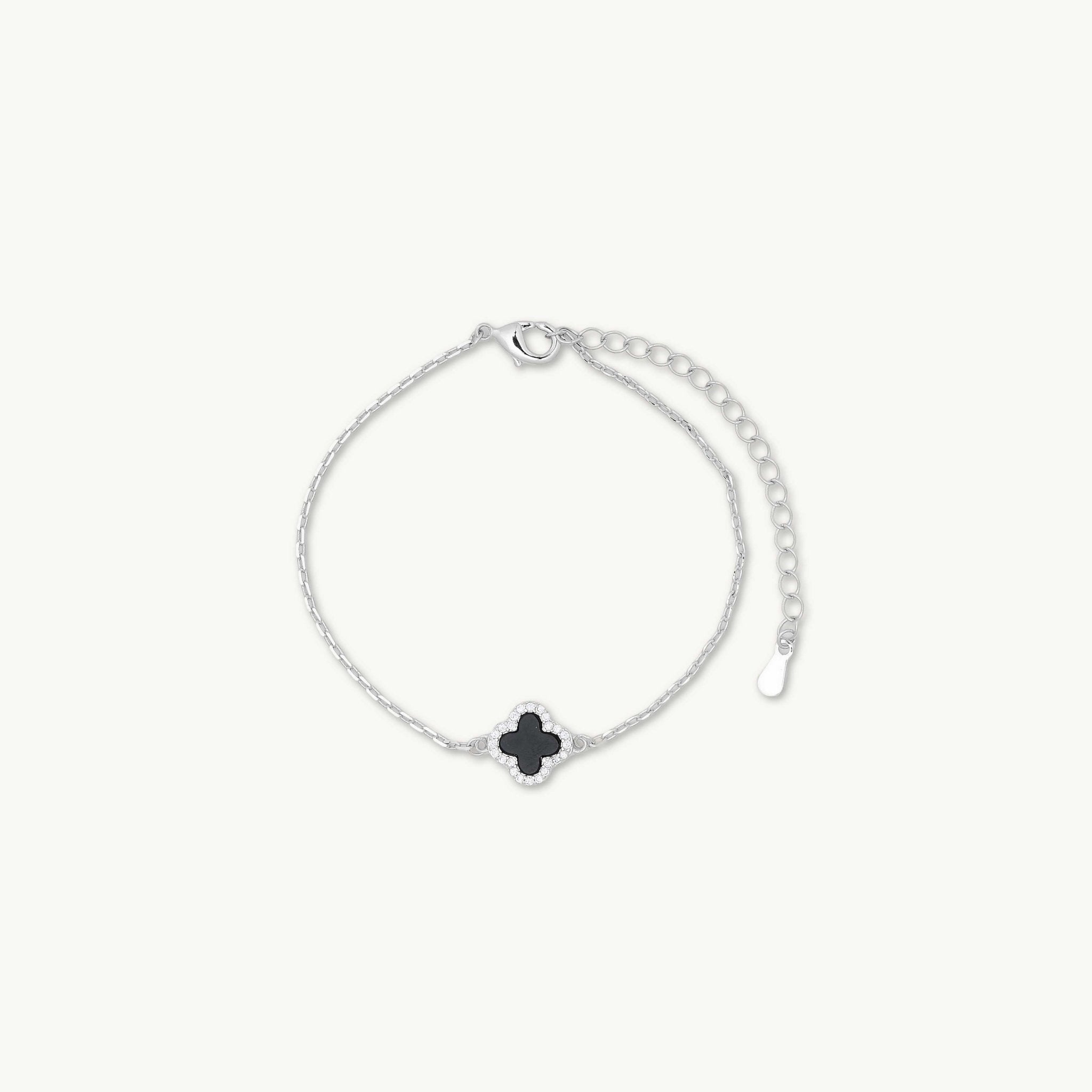 Clover Onyx Black Sapphire Bracelet - Camile & Stone