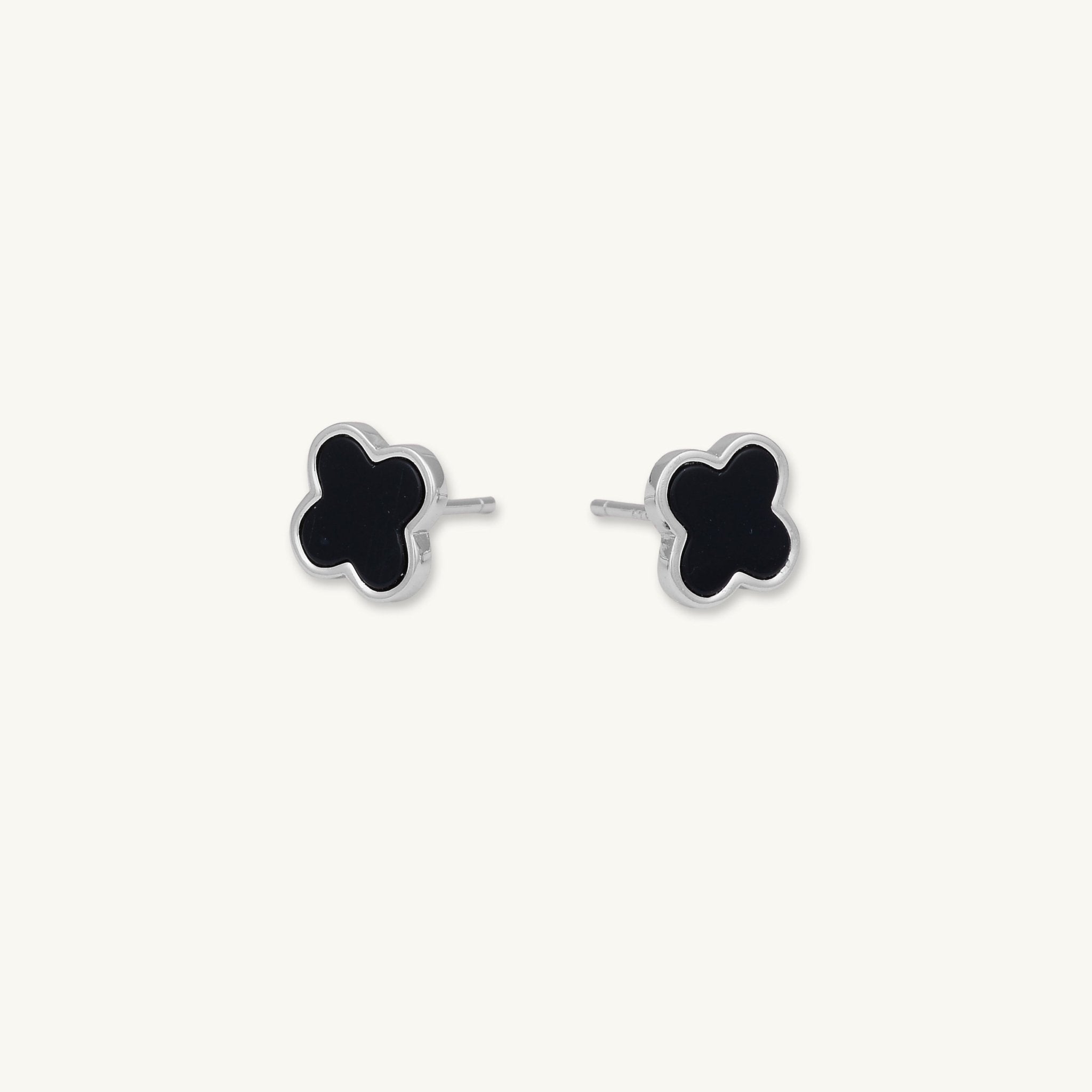 Clover Onyx Stud Earrings - Camile & Stone