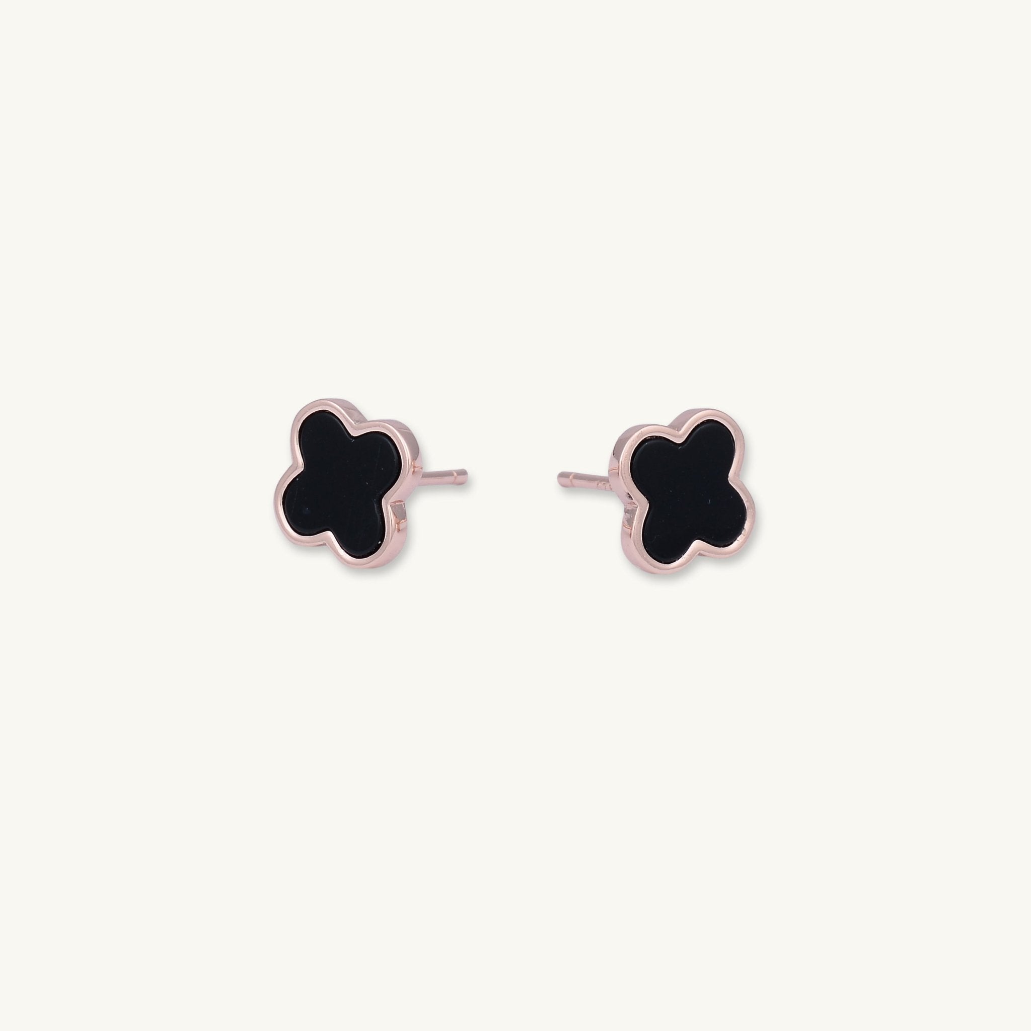 Clover Onyx Stud Earrings - Camile & Stone