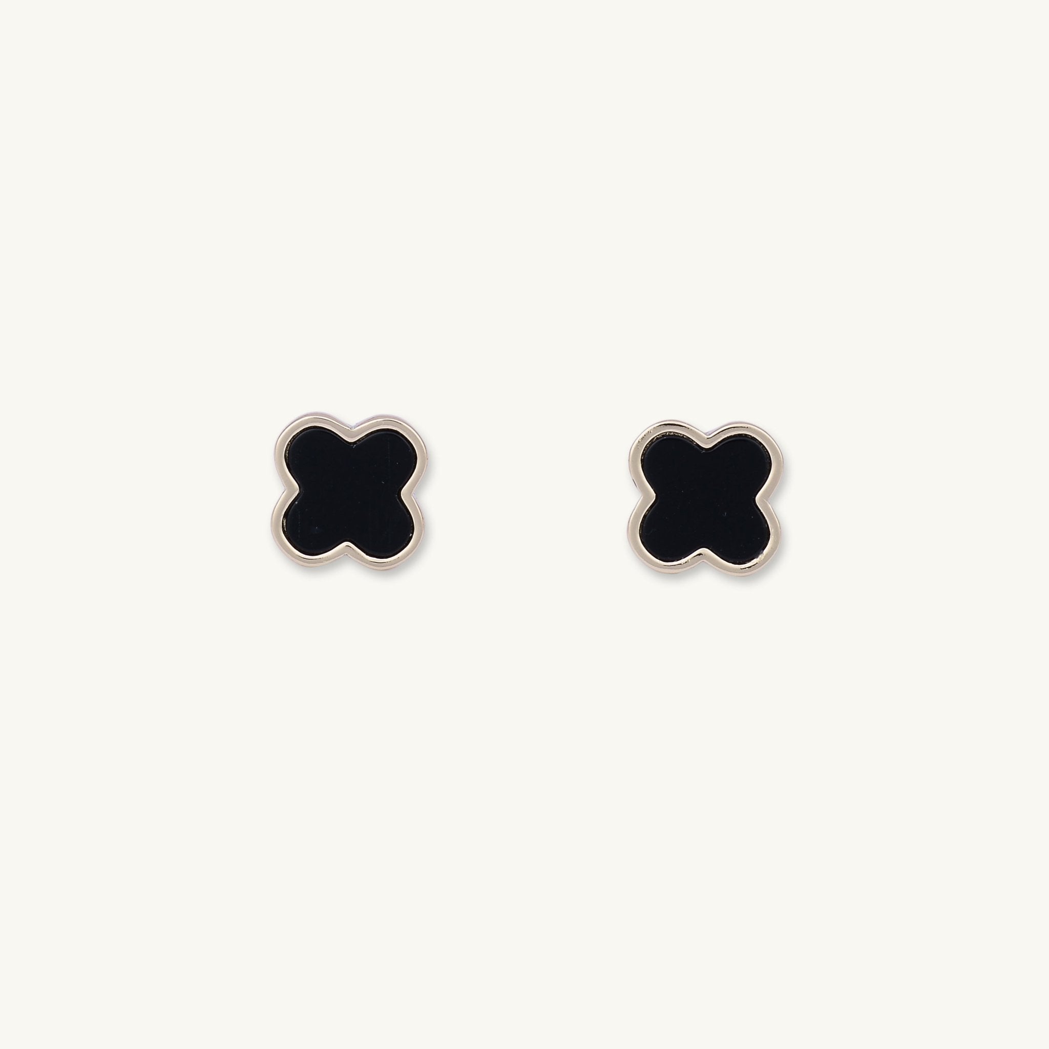 Clover Onyx Stud Earrings - Camile & Stone