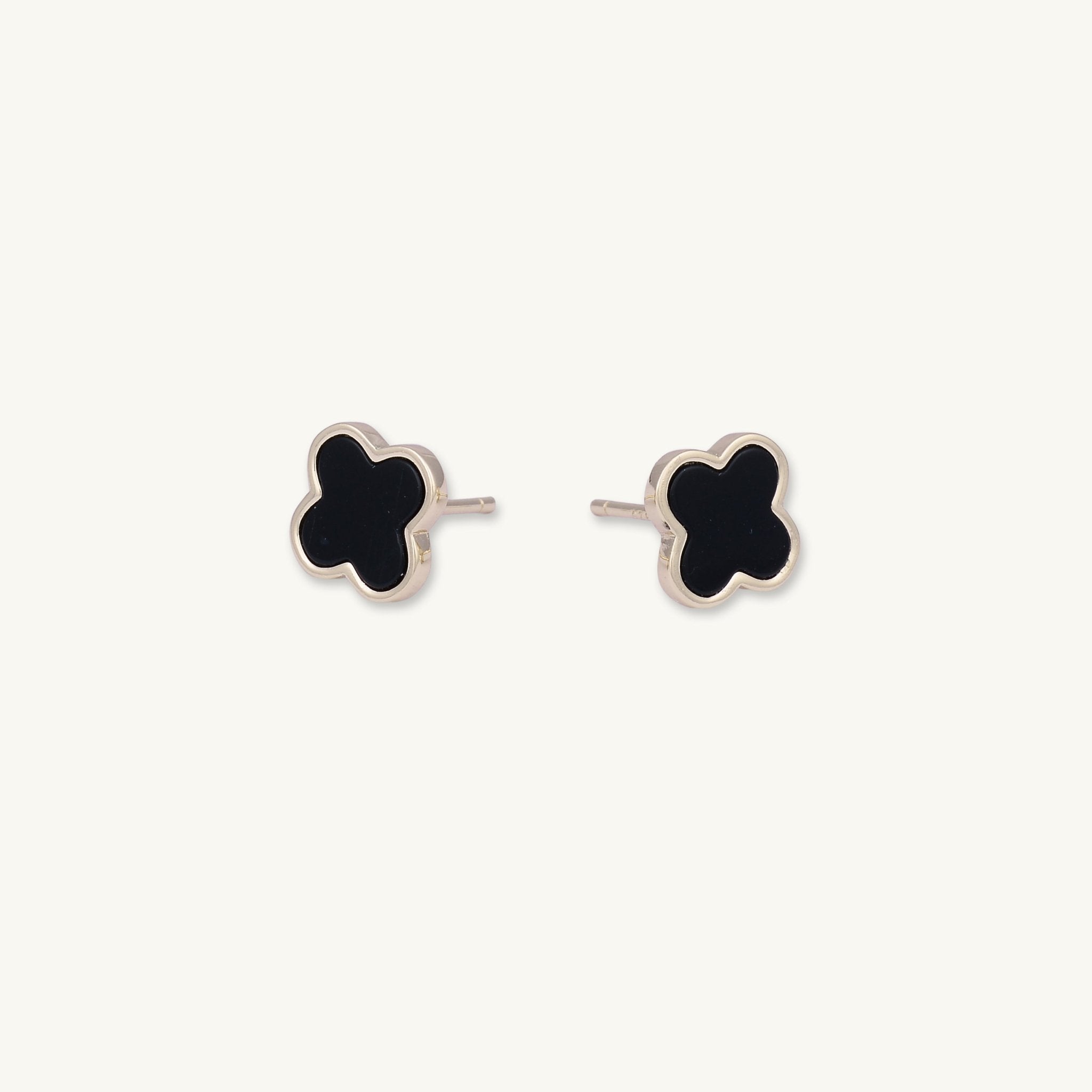 Clover Onyx Stud Earrings - Camile & Stone