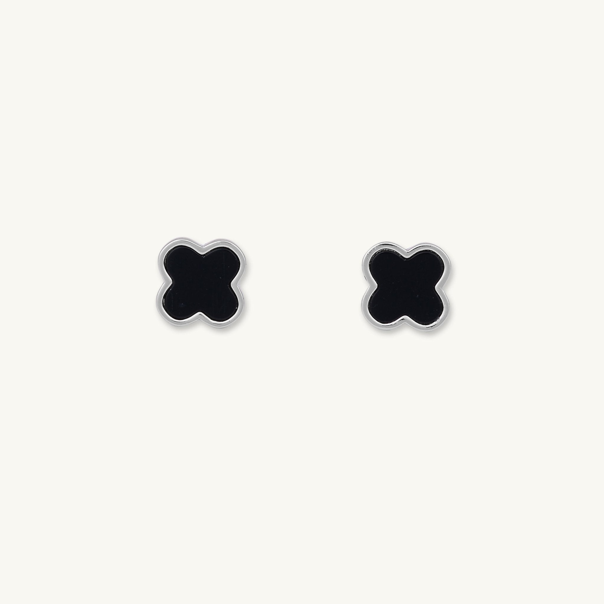 Clover Onyx Stud Earrings - Camile & Stone