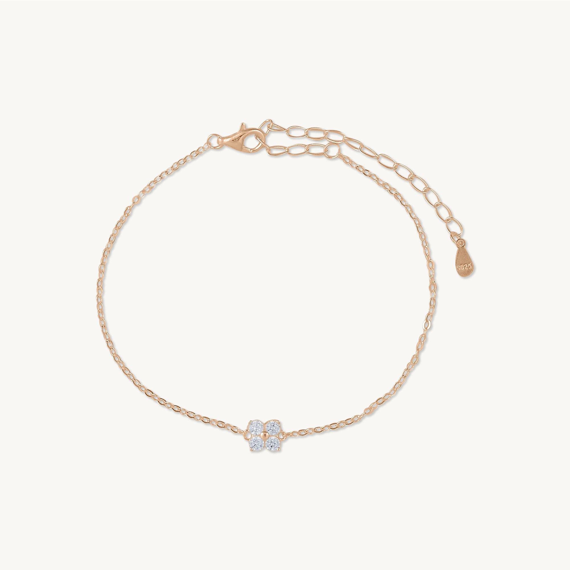 Clover Zirconia Chain Bracelet - Camile & Stone