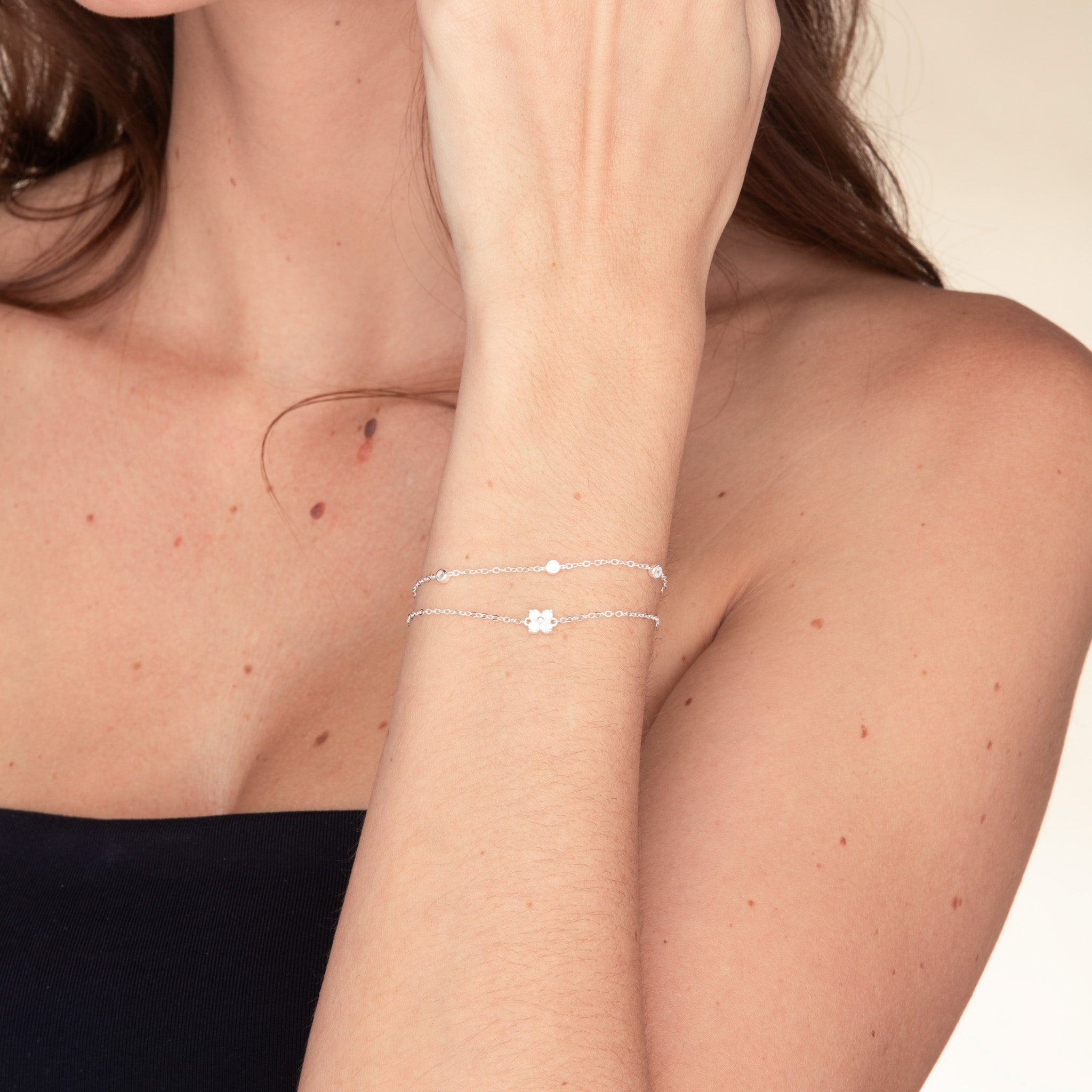 Clover Zirconia Chain Bracelet - Camile & Stone