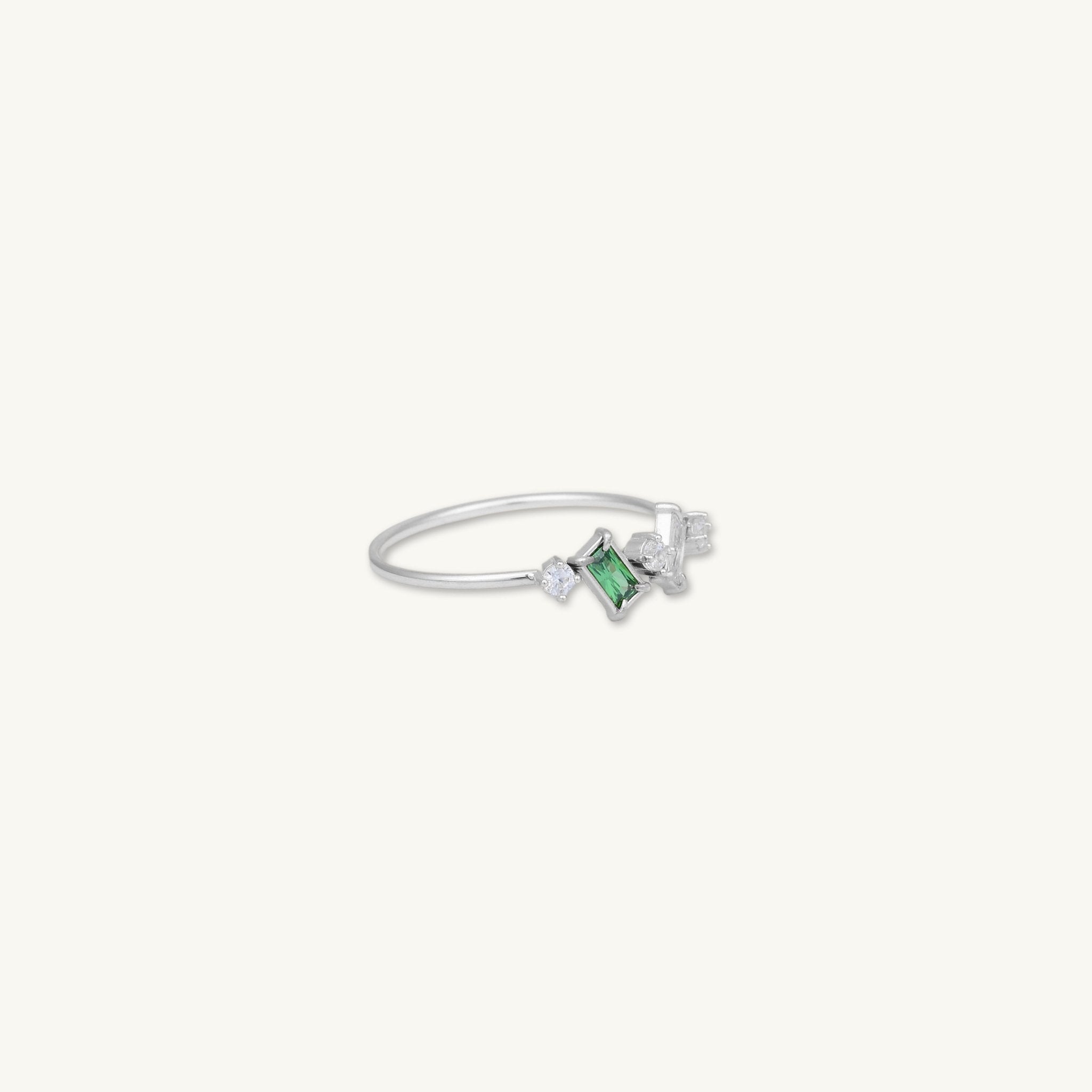 Cluster Emerald Zirconia Baguette Ring - Camile & Stone